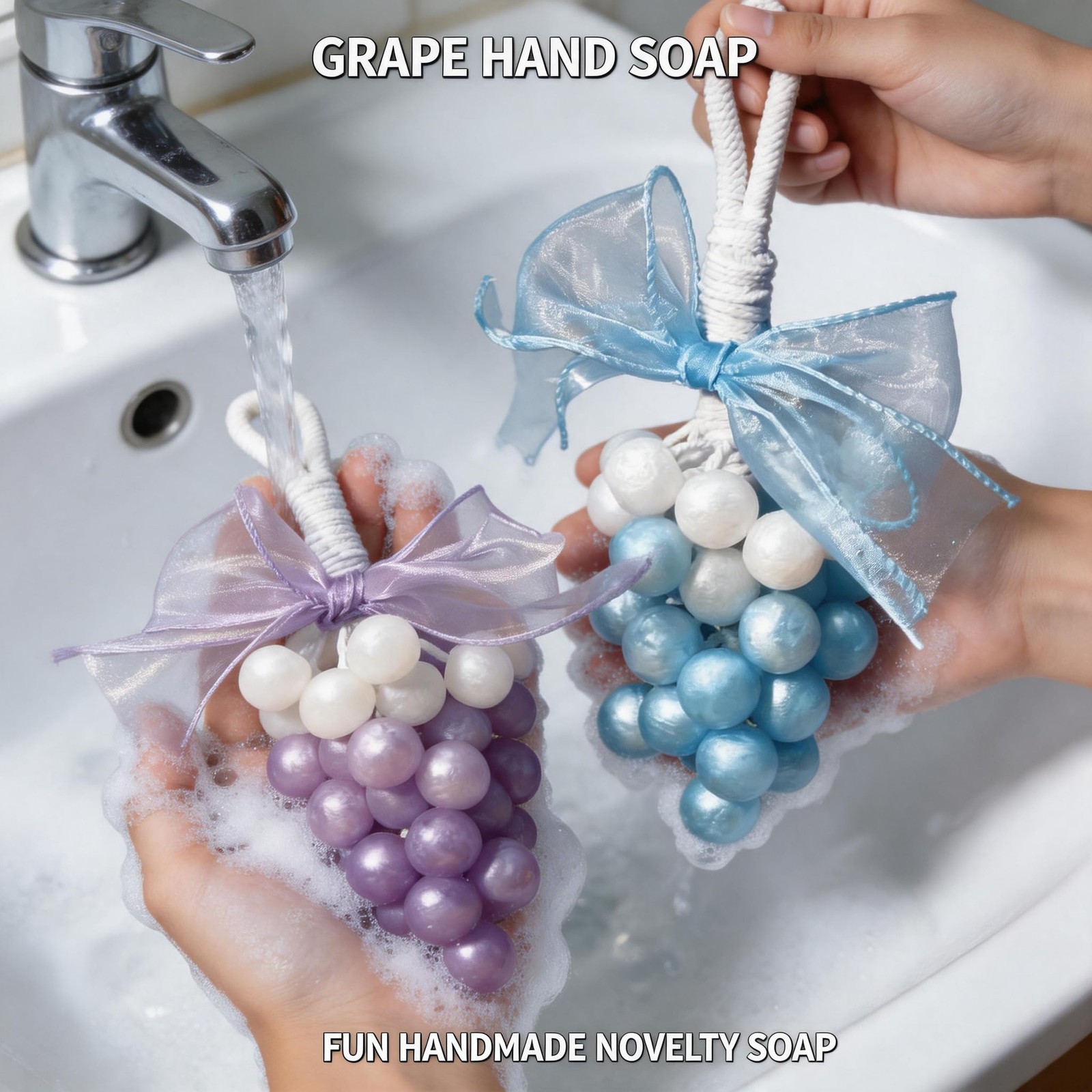 TMOMYISS Colorful Grape Soap on Rope Cute 1 Ounce (Pack of 1), purple-white