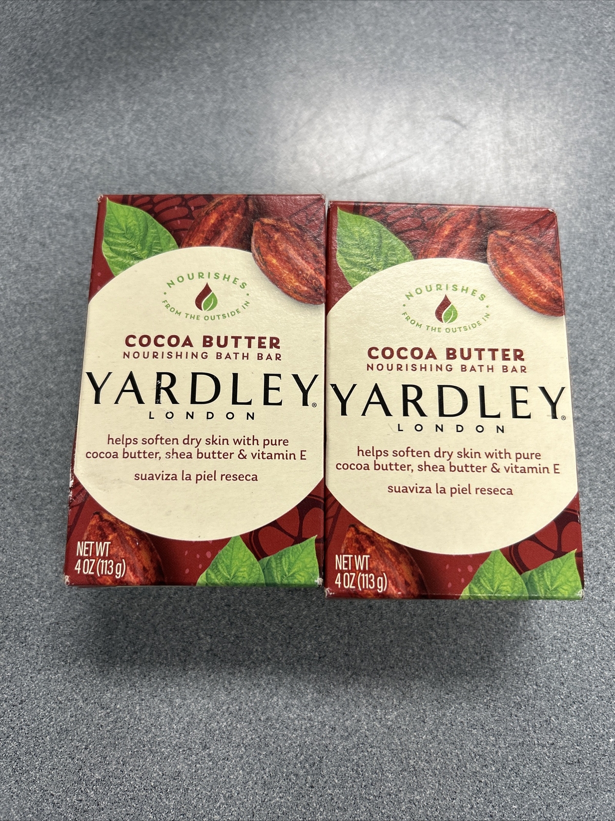 2 Yardley London Pure Cocoa Butter & Vitamin E Bar Soap, 4.25 Oz Each