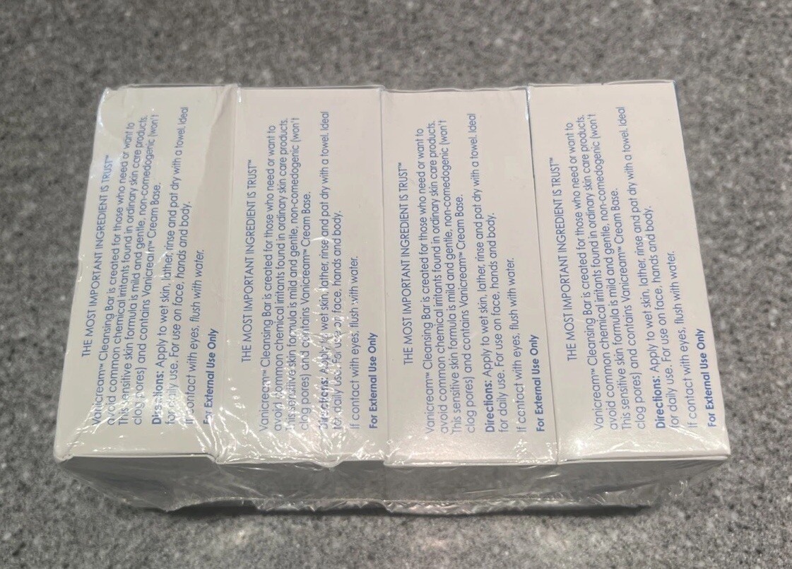 Vanicream Cleansing Soap Bar LOT Fragrance Free 4 Bars New Sealed