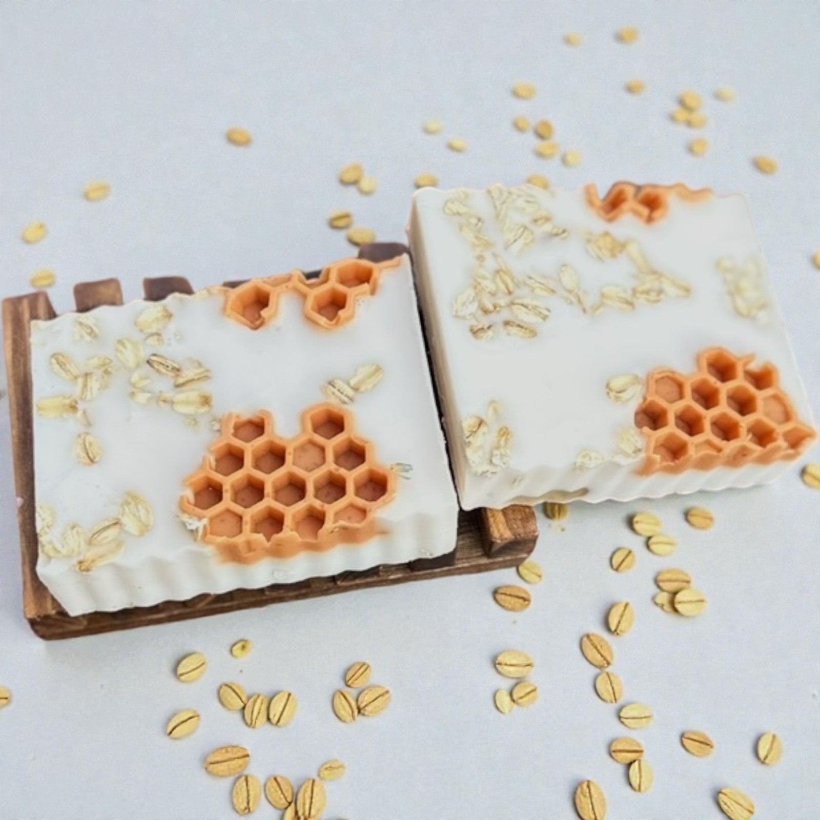 Oatmeal Milk Honey Goat Milk Bar Soap – Homemade Soap Honeycomb Pattern