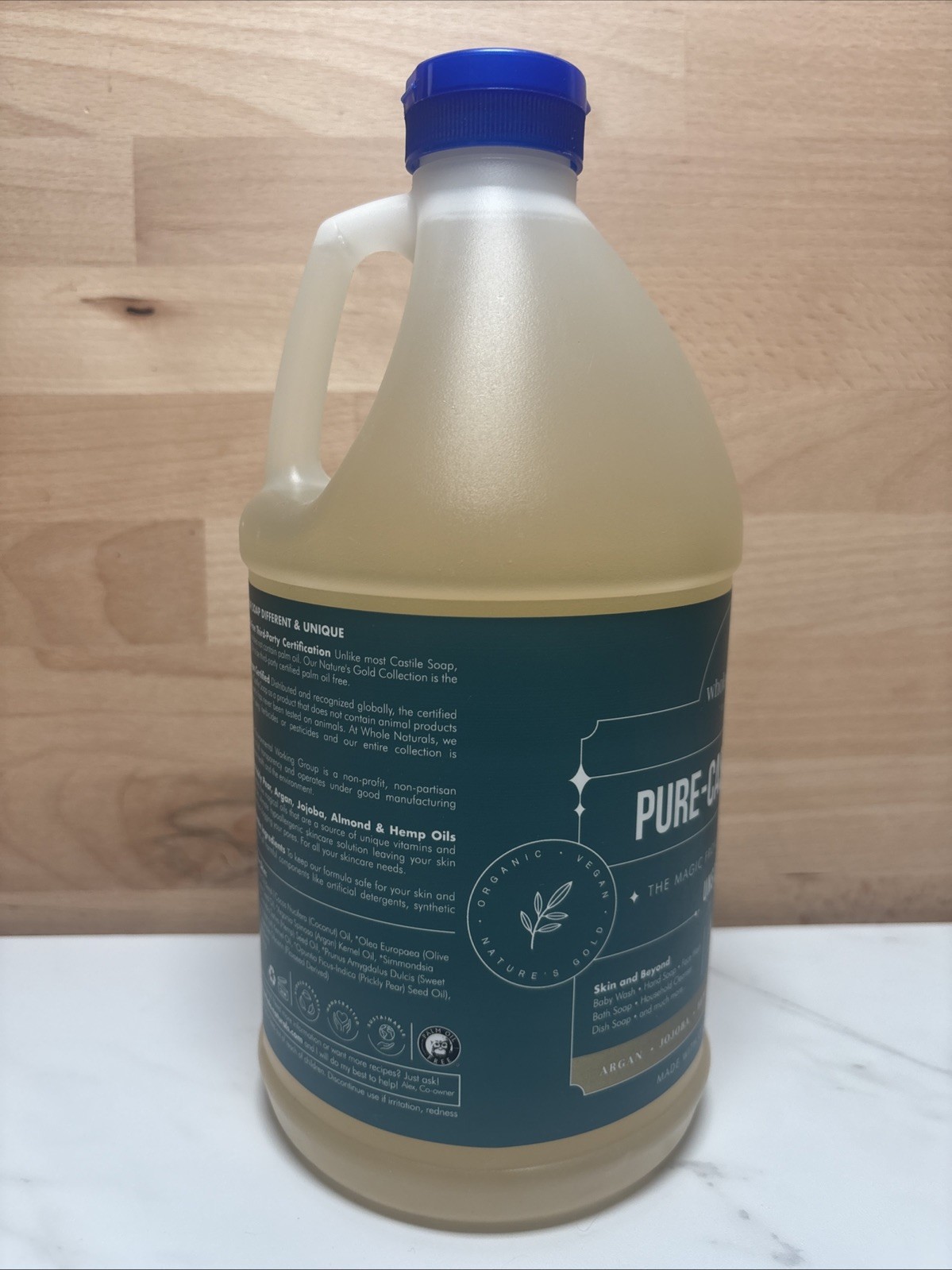 WholeNaturals Pure Castile Soap Liquid Unscented 64 Fl Oz