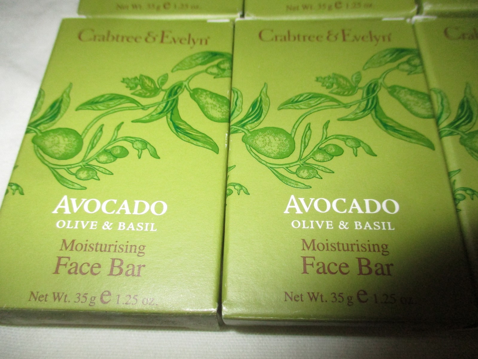 Lot of 7 Crabtree & Evelyn Boxed Avocado Olive & Basil Face Soap Bar 1.25 oz