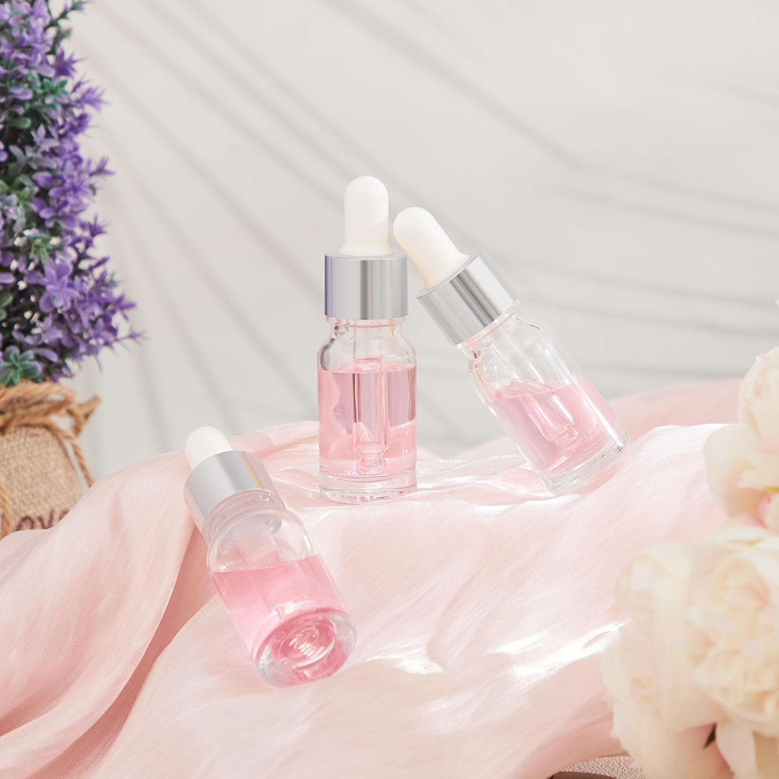 Didaey 100 Pcs Mini 10ml Clear Glass Dropper Bottles Essential Oils Bulk Empty