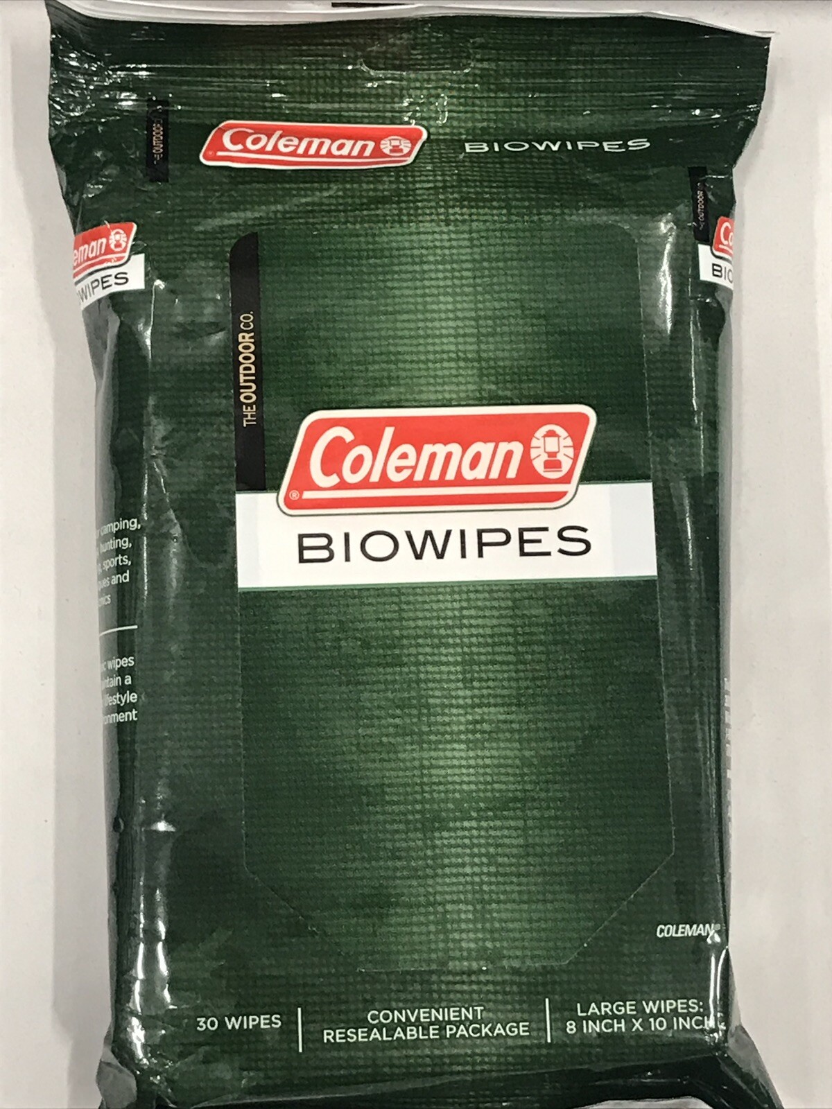 Coleman Bio Wipes 30 Disposable Wipes Large 8”x 10” (Pack of 4), 120 Total Wipes