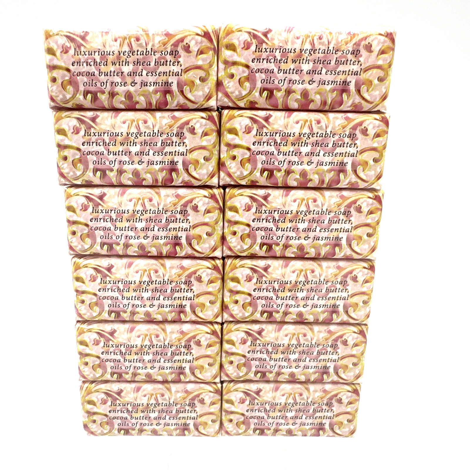 Greenwich Bay Rosewater & Jasmine Shea Butter Soap Lot Of 12 Bars/1.9oz Each