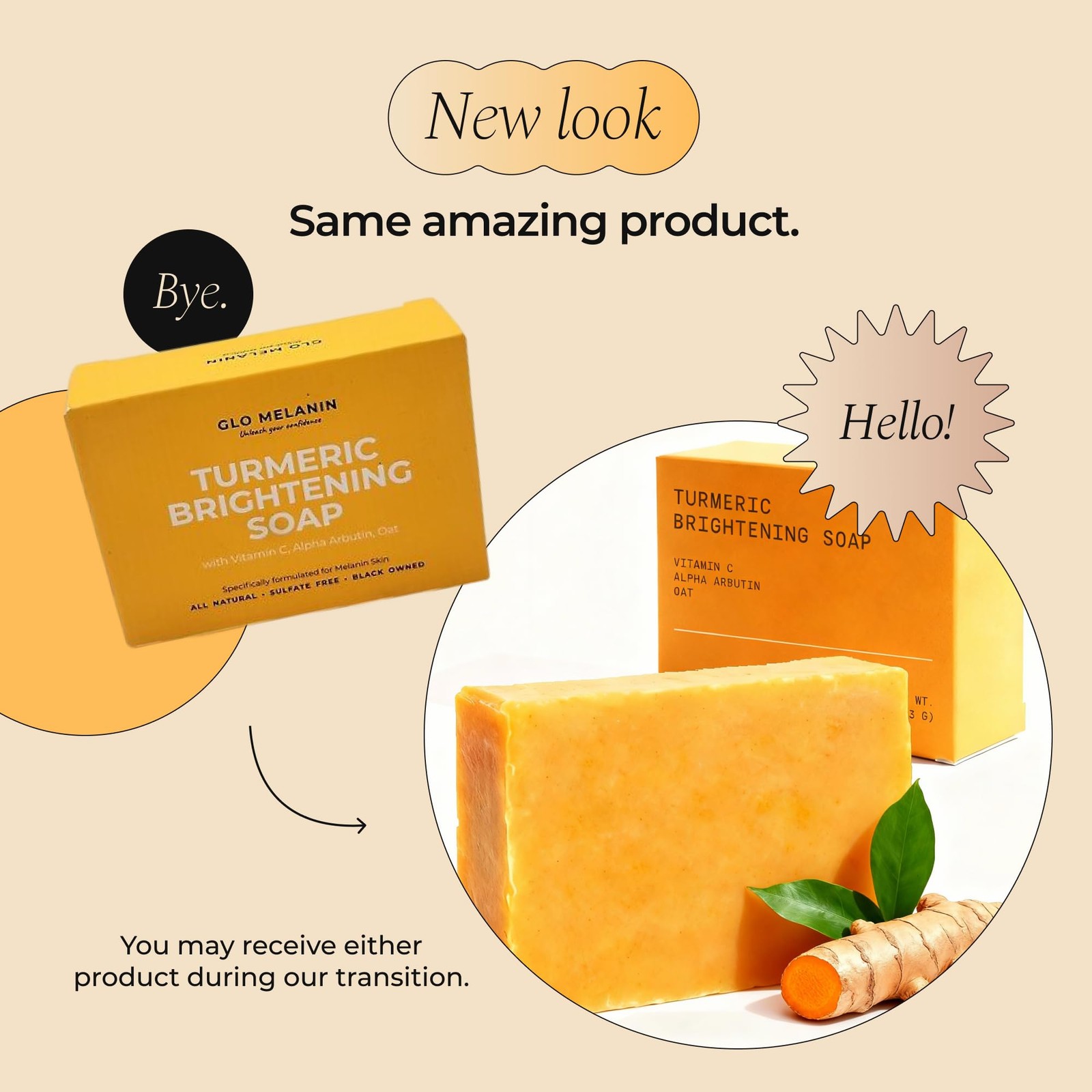 Glo Melanin Organic Turmeric Soap for Dark Spots Soap for Face All Natural Face