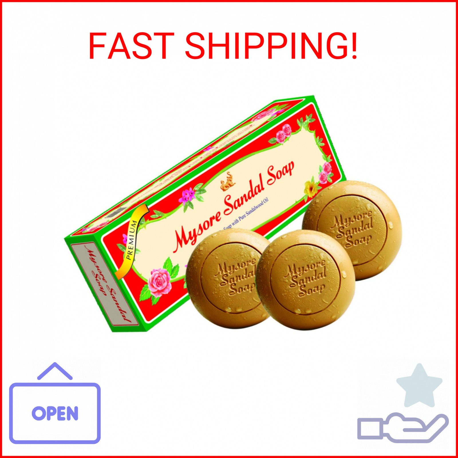 Mysore Sandal Soap, 150g (Pack of 3)