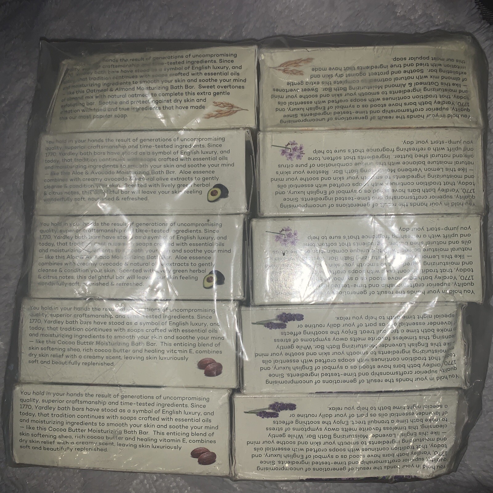 (10) Yardley London Soap Bath Bar Bundle English Lavender, Oatmeal