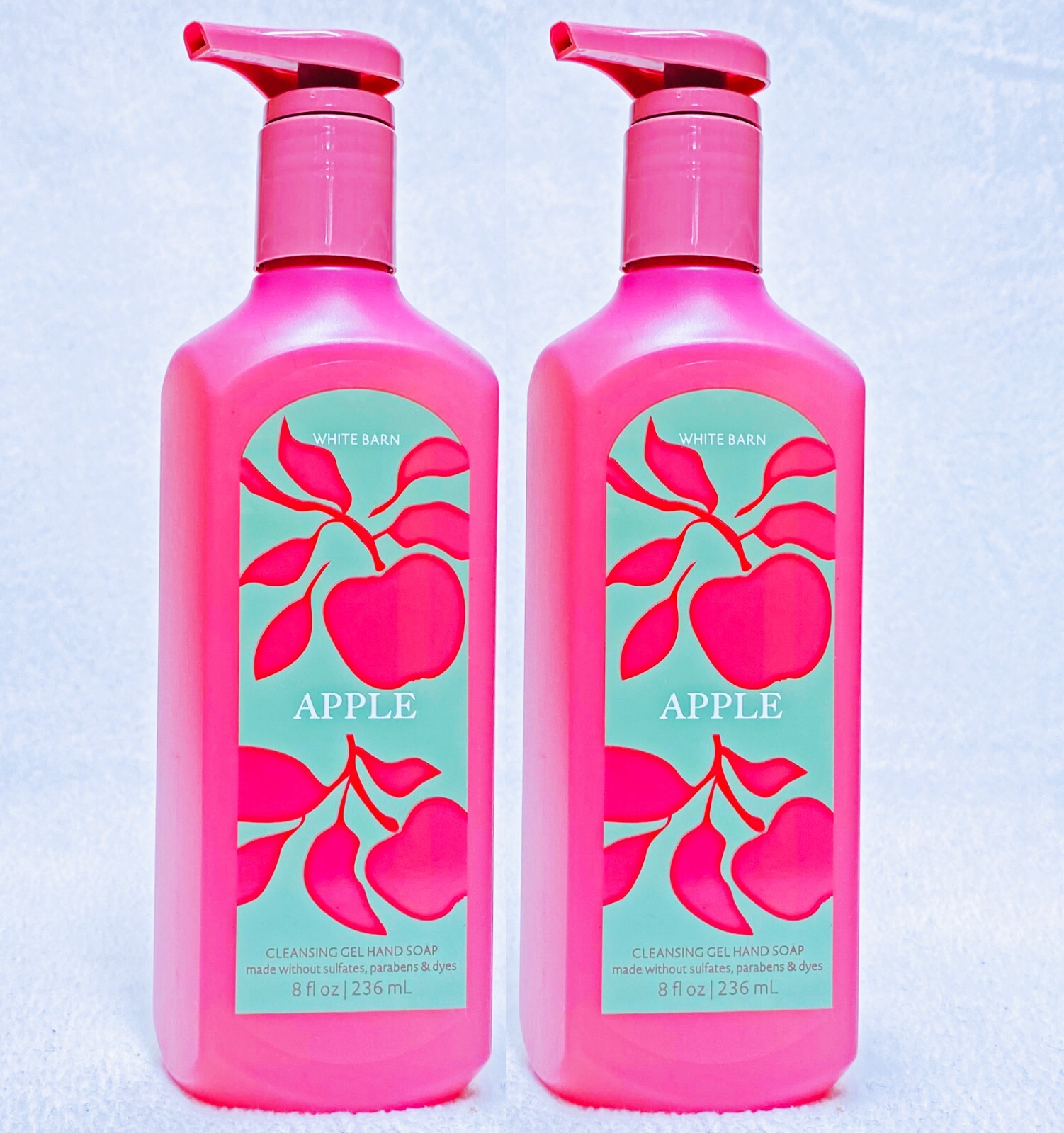 2 Bath & Body Works APPLE Cleansing Gel Hand Soap 8.0 oz