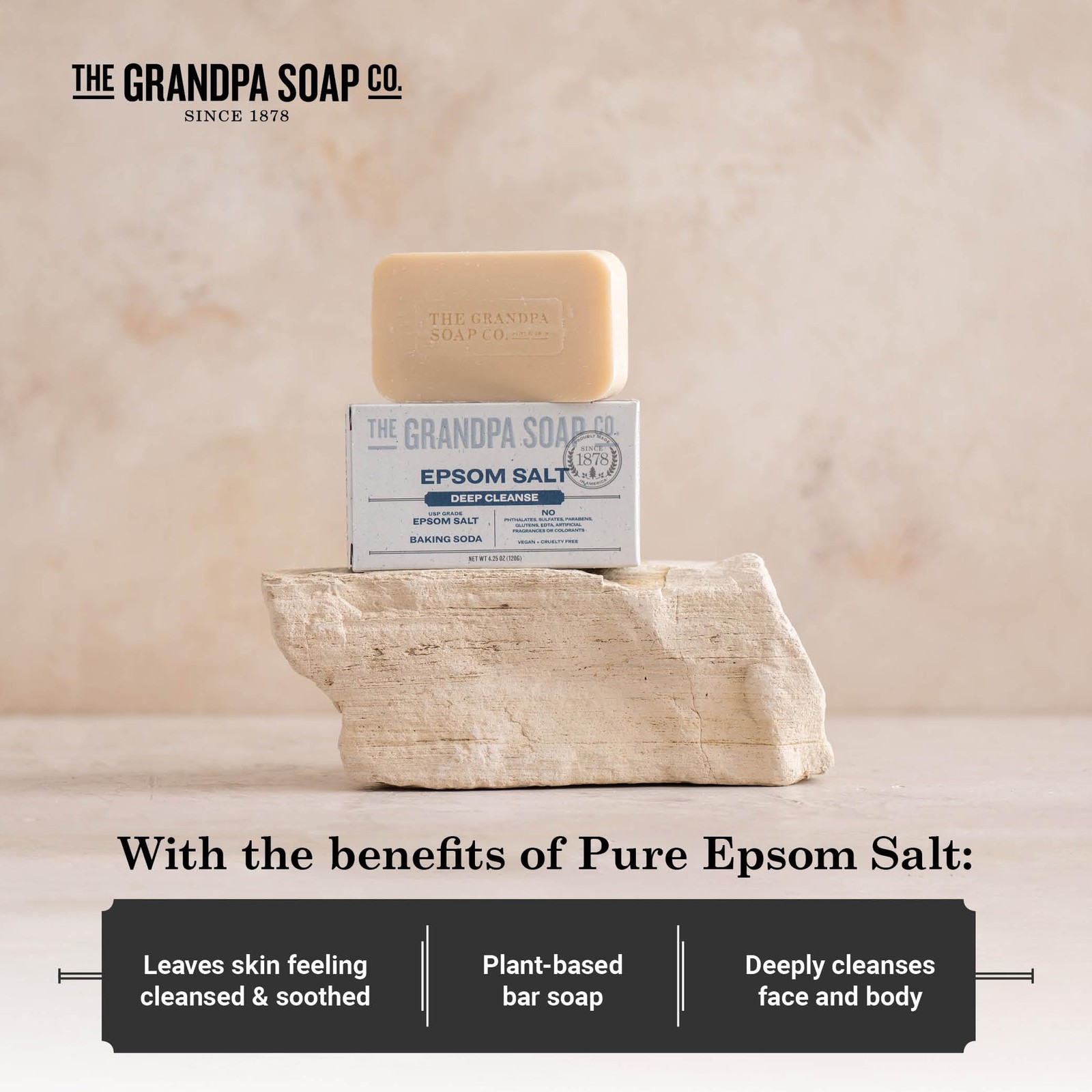 Epsom Salt Bar Soap – Deep Cleansing Soap, Made with Epsom Salt and Baking So…