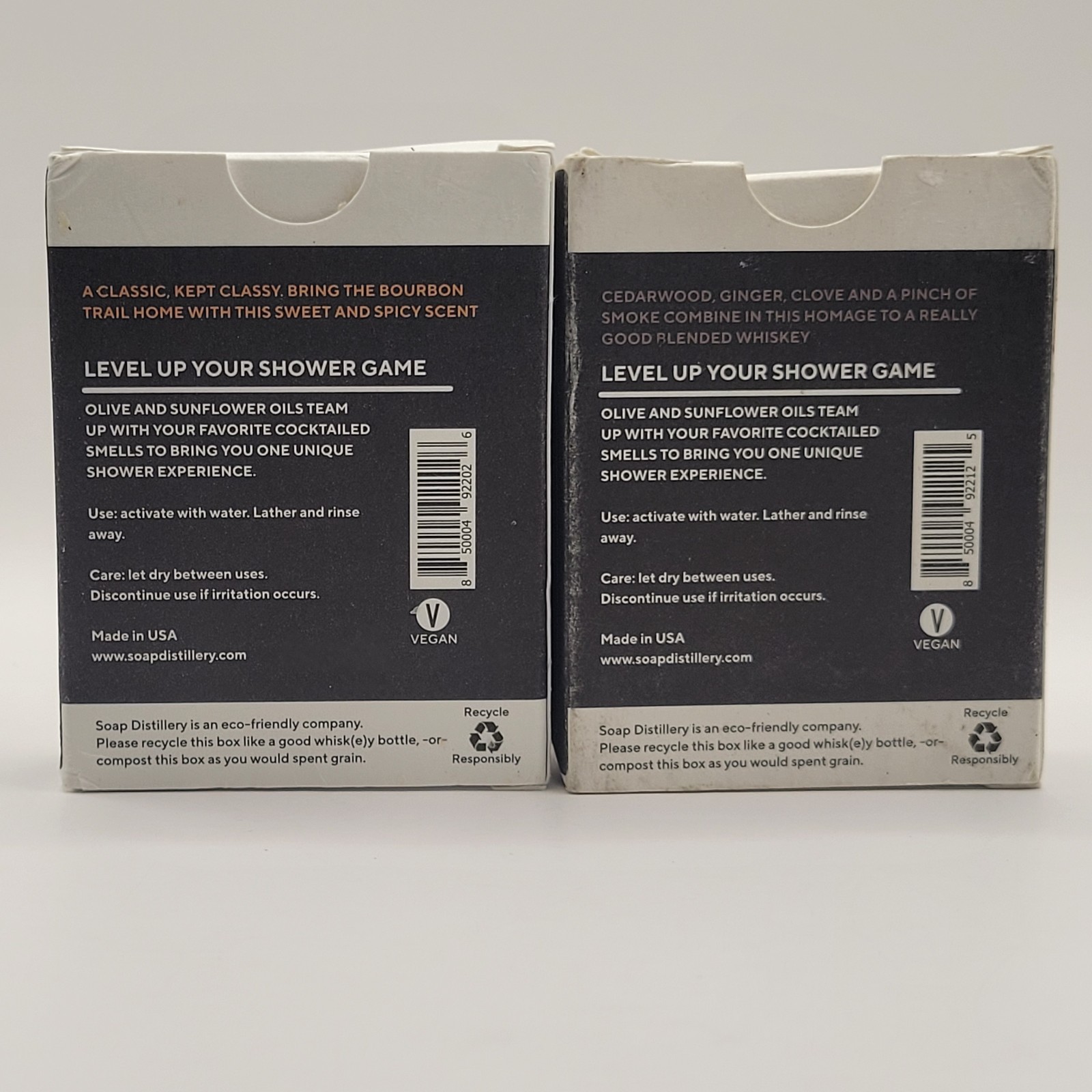 2-Pk SOAP DISTILLERY Bourbon & Whiskey Nourishing Bar Soap 4 oz Each