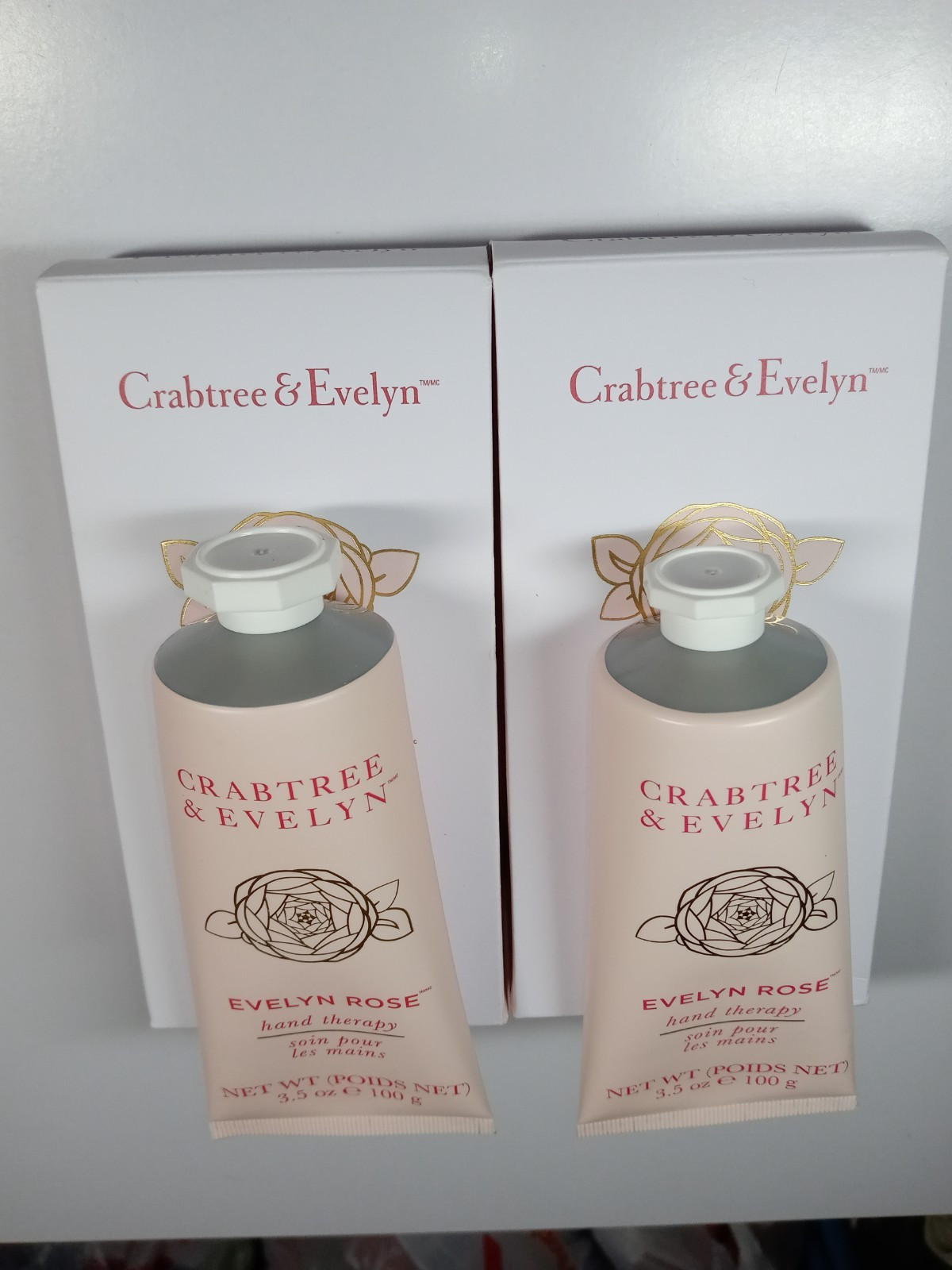 Crabtree & Evelyn Lot of 2 Evelyn Rose Hand Therapy 2x100g/3.5oz NIB