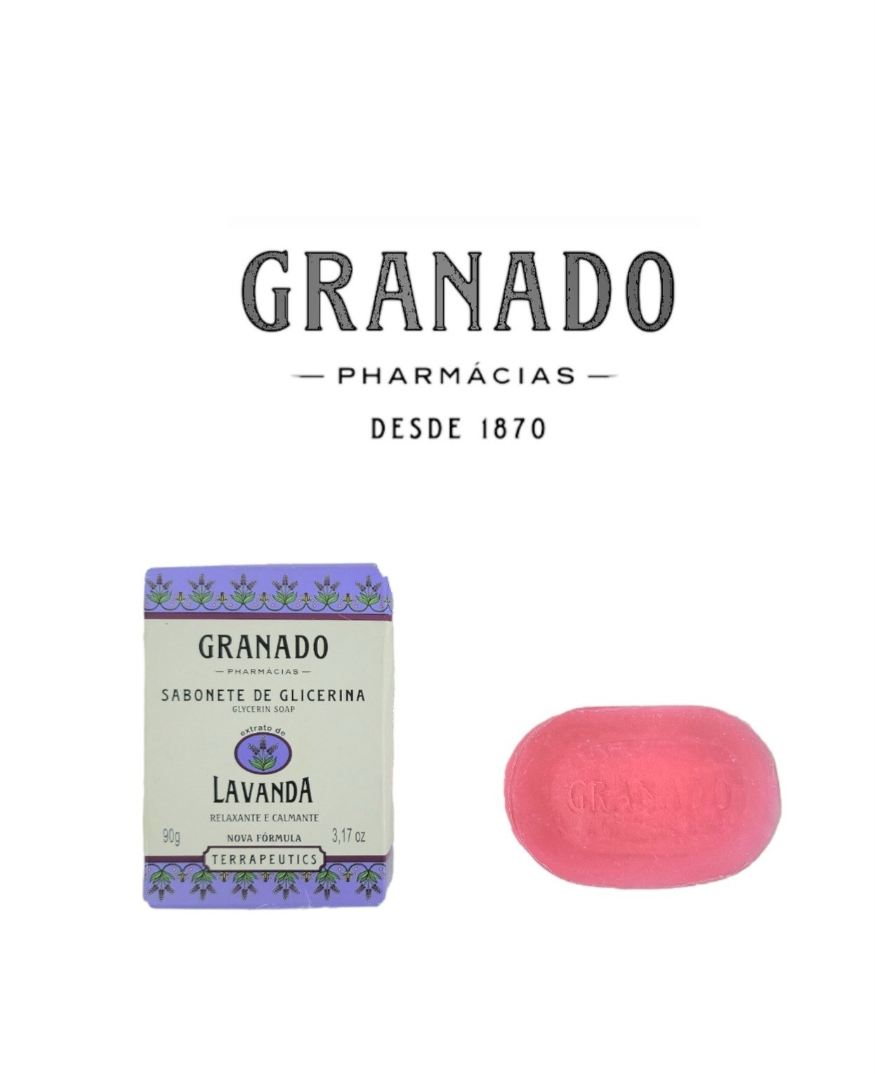 2 Brazil Granado Lavender Glycerin Soap Handmade Knitted Bag and Pearl Bracelet