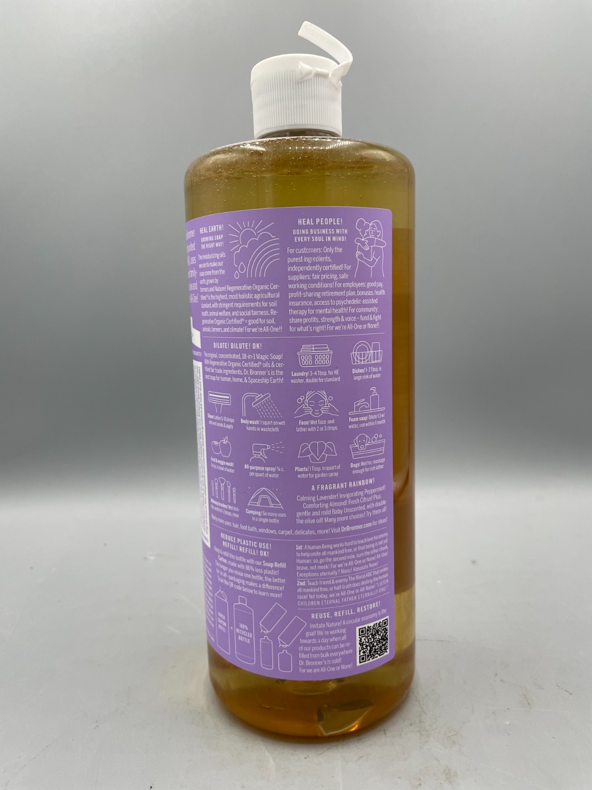 Pure Castile Liquid Soap Lavender 32 Oz (READ)