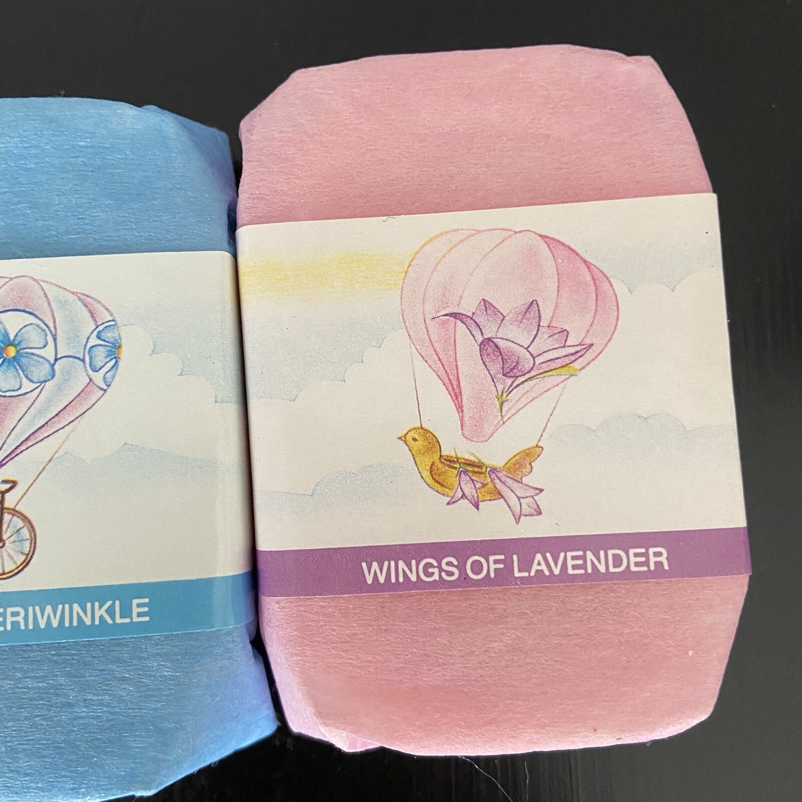 VTG Ben Rickert Inc. Set Of 3 Perfumed Bar Soaps Lavender Periwinkle Tulips