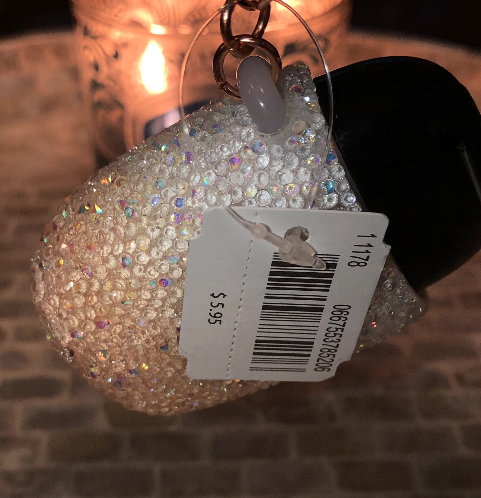 Bath Body Works PEACH Ombre Crystal Gem Pocket Holder Clip Keychain Clip