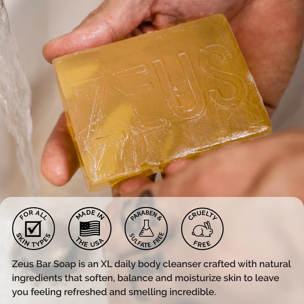 ZEUS Natural Body & Face Bar Soap with Shea Butter & 10 Ounce (Pack of 1)