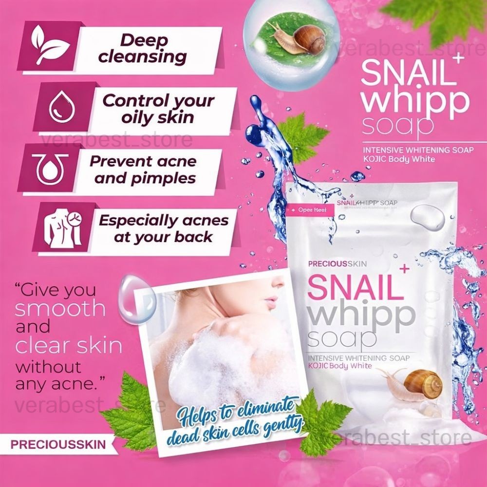 4 x100g. Snail White Whipp Soap Bar Foam with Delicate Softening Namu Life