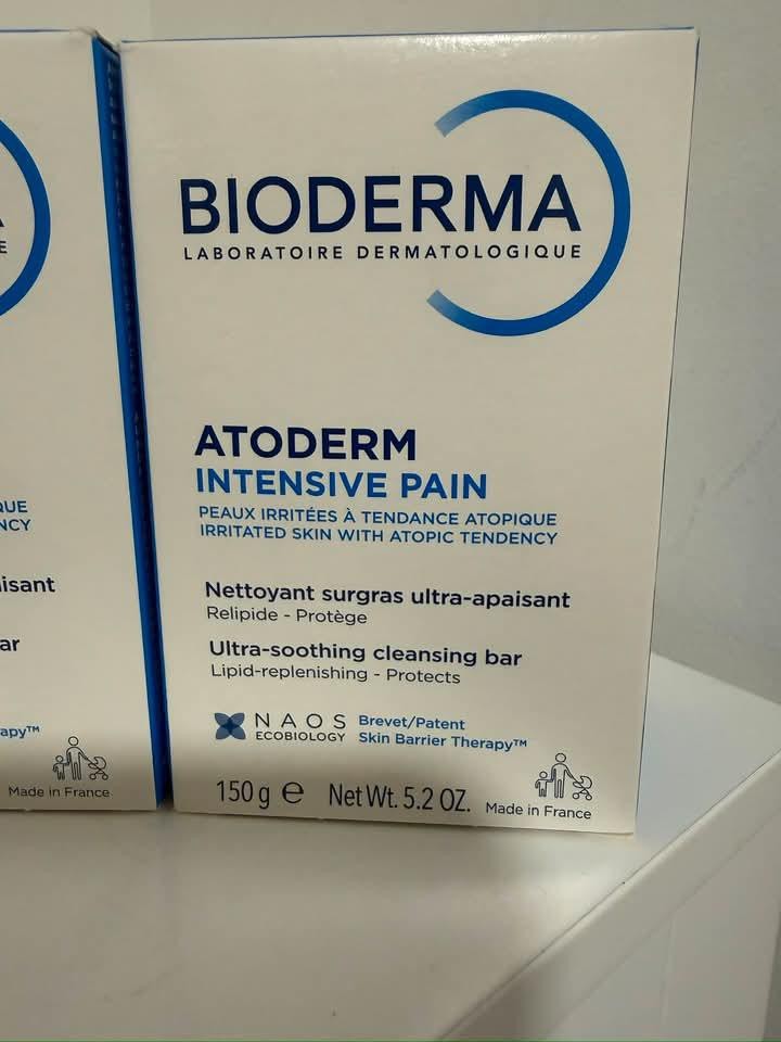 2 X Bioderma Atoderm Intensive Pain Ultra-Soothing Cleansing Bar 150g EXP 01/28