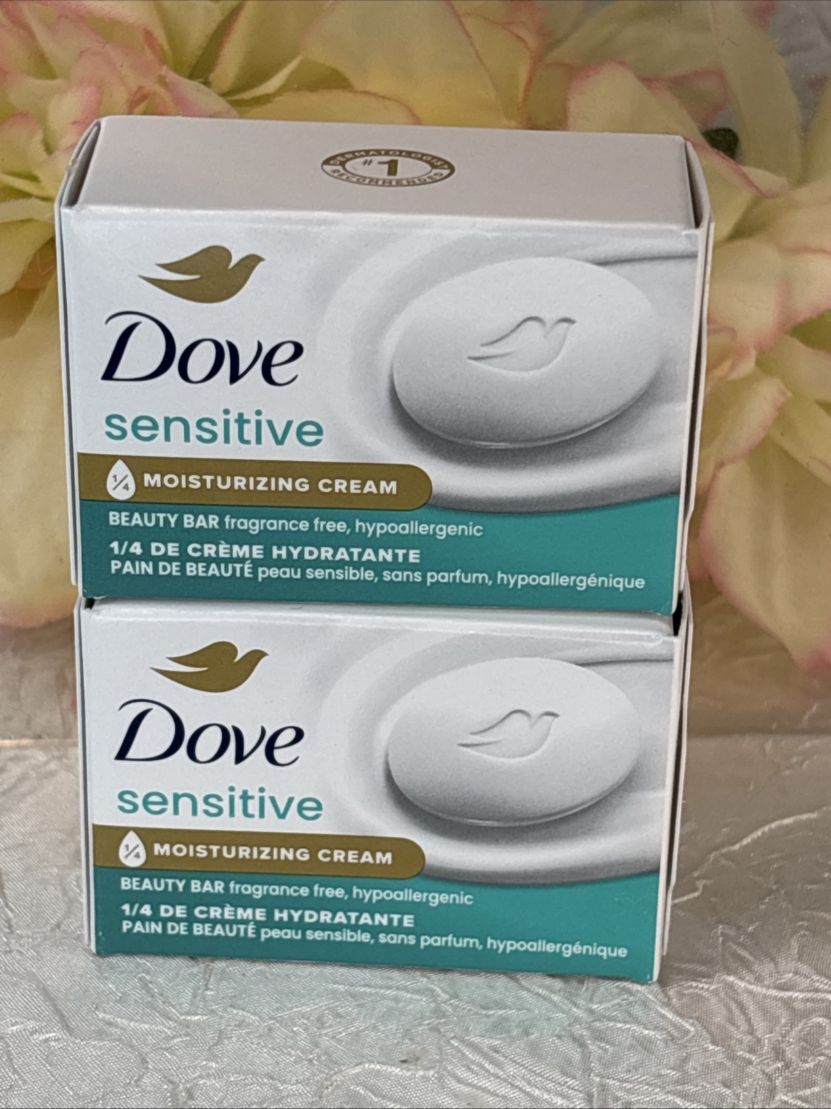 2 X DOVE Sensitive Moisturizing Cream Beauty Bar – 1oz Ea Mini Travel NIB FreeSh