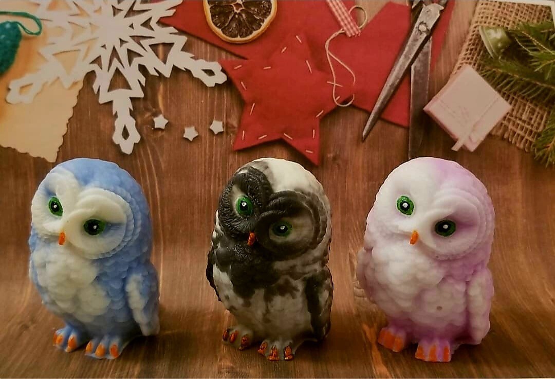 Handmade “Owl” Shaped ORGANIC SOAP. Various Colors And Scents Available