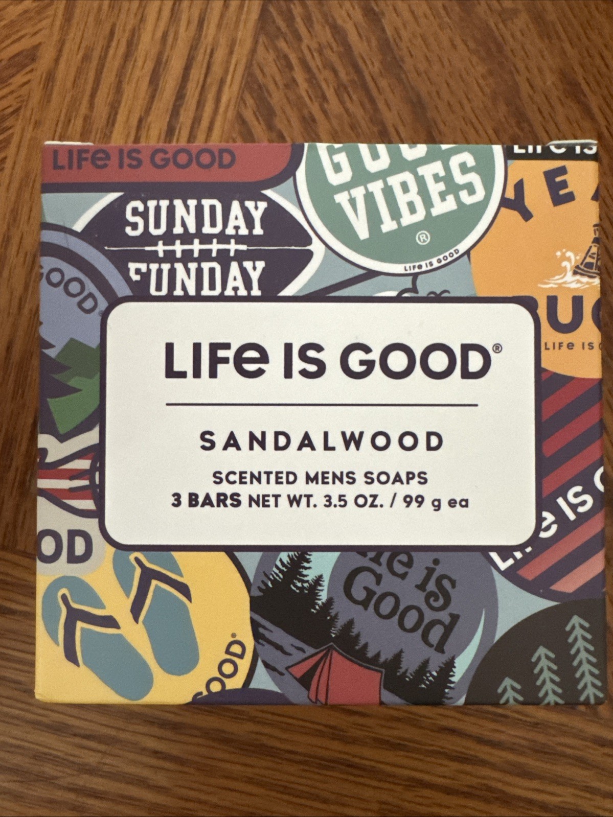 Life Is Good Sandalwood Soap Made In The USA For Men New 3 Bars