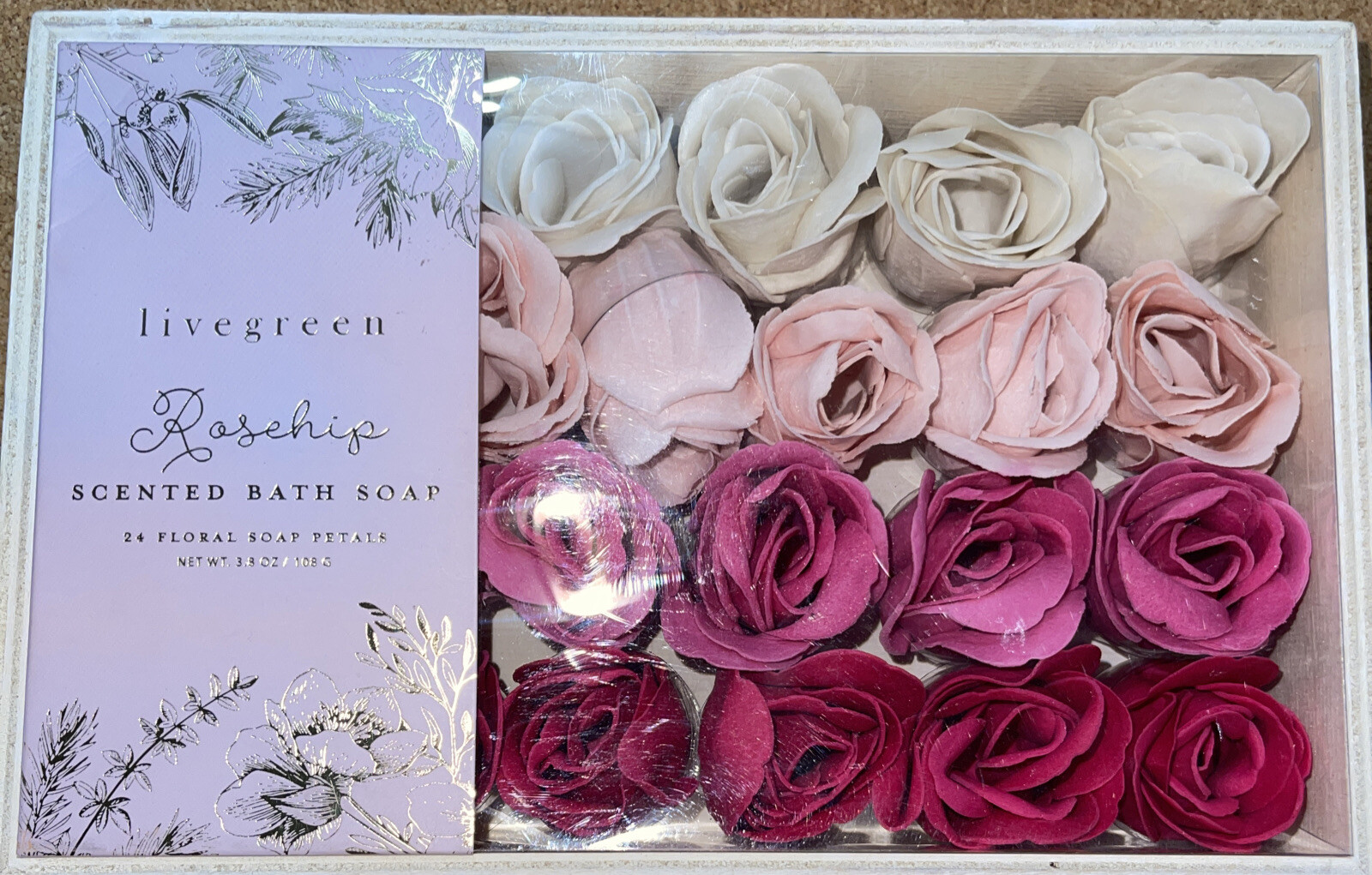 Livegreen Rosehip Rose Petal Scented Soap Petals 24 Count Valentine’s Day Gift