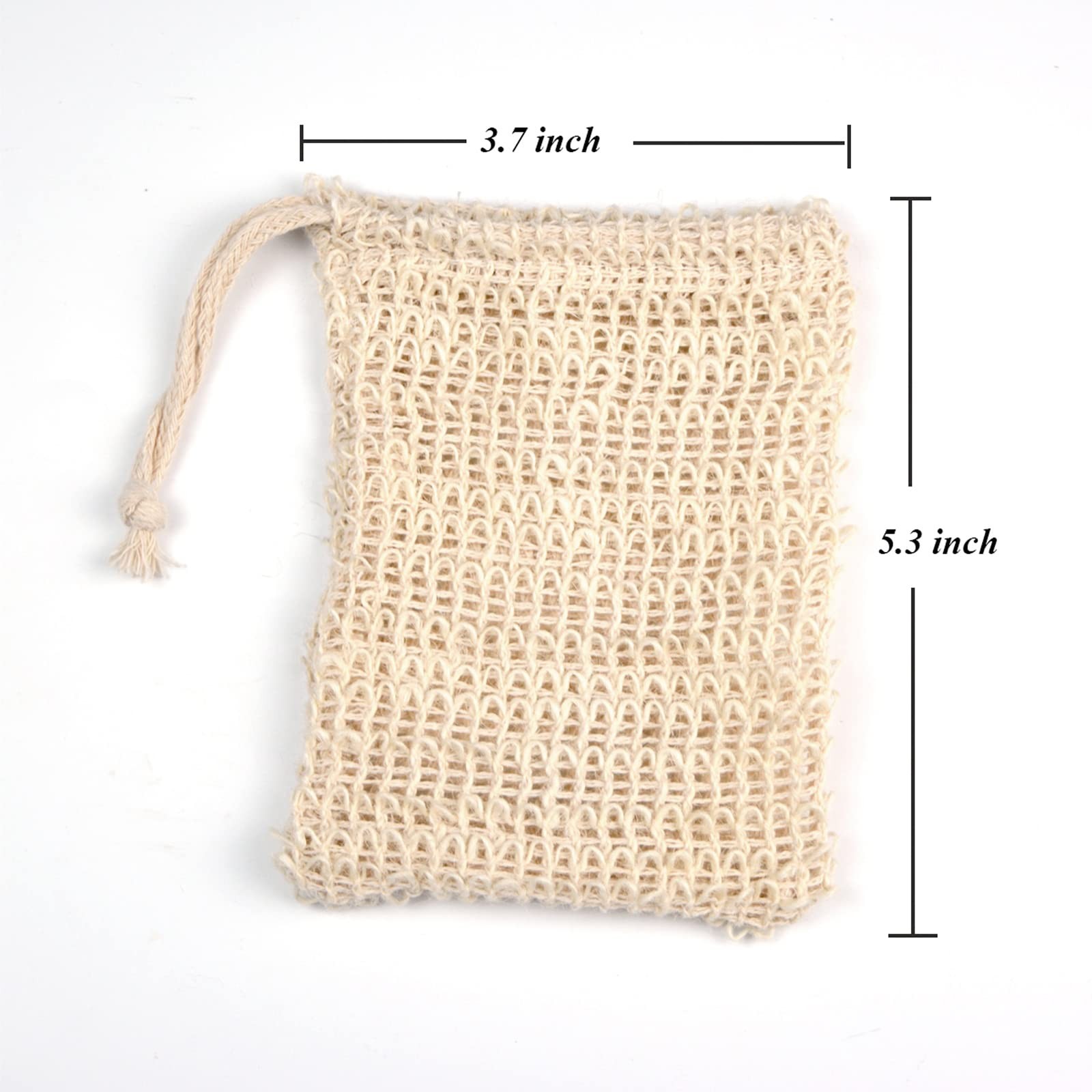 Soap Saver Bag Exfoliating Soaps Pouch Sisal Mesh Drawstring for Exfoliating
