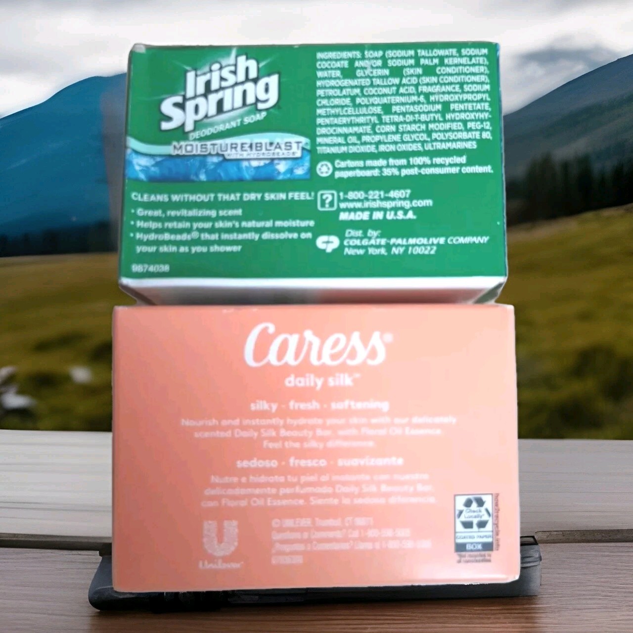 Vtg Bar Soaps Irish Spring Moisture Blast Hydrobeads Caress Daily Silk NOS