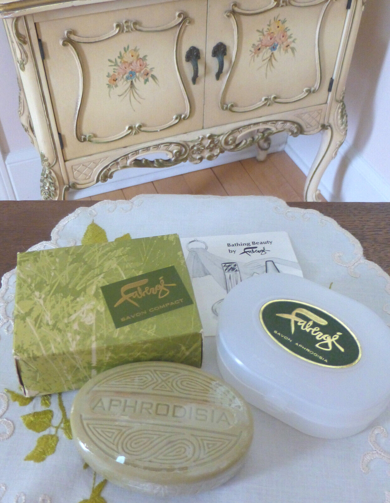 VTG 1960s 1965 Faberge APHRODISIA French Milled Soap 4.5 Oz Bar w Travel Case