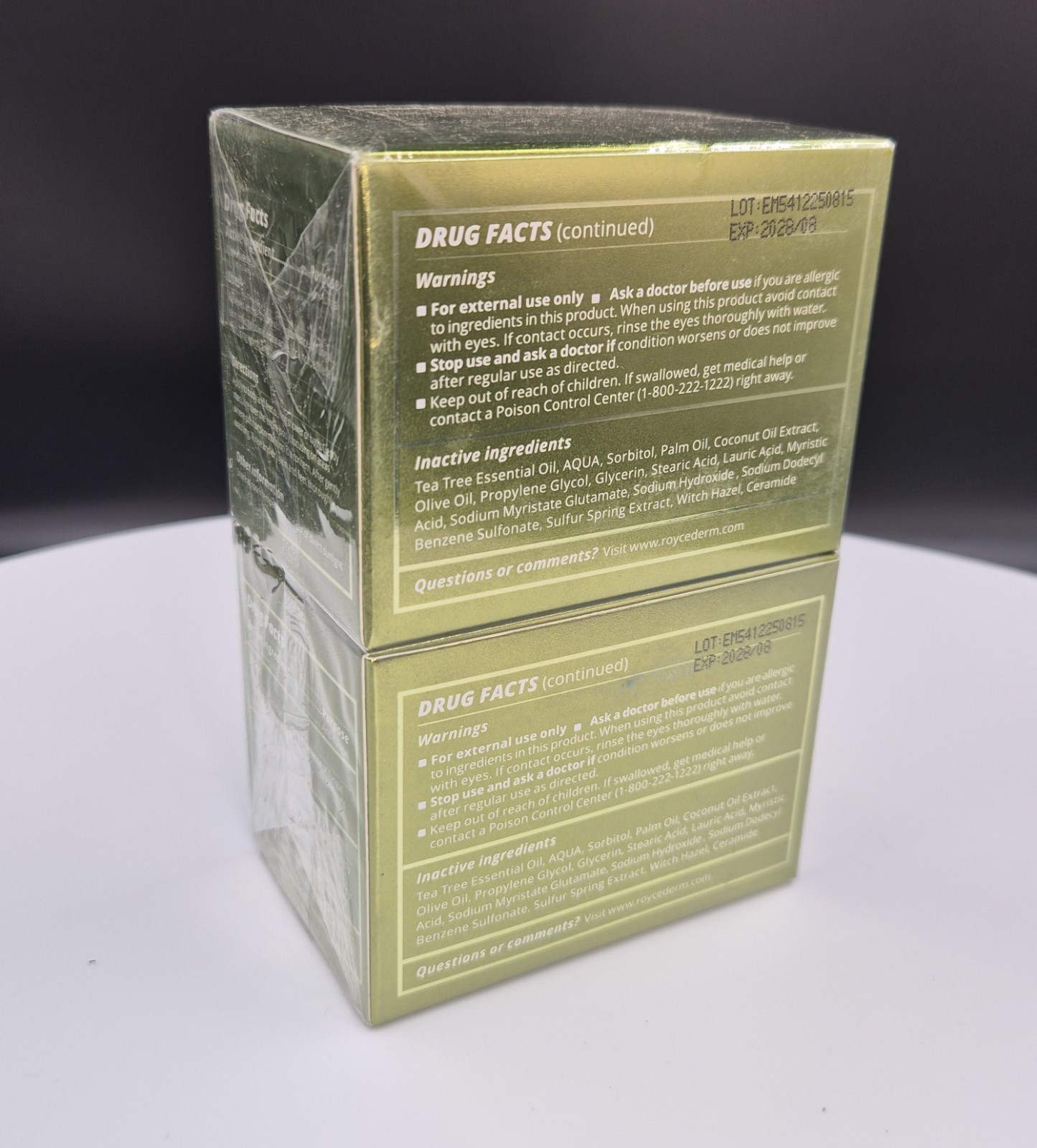 RoyceDerm Fast-Acting Tea Tree Antifungal Soap 2 Bars 8.2 oz Body/Hands