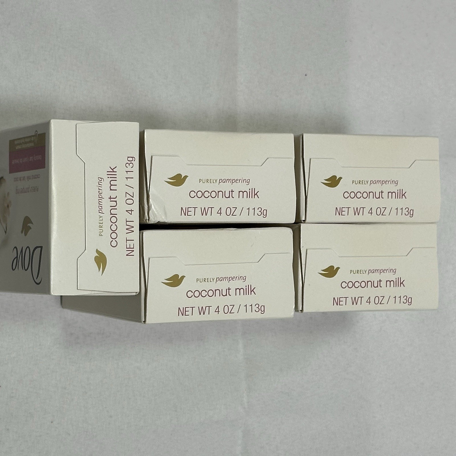 Lot 5 Dove Purely Pampering Coconut Milk Beauty Soap Bars Discontinued Rare NEW