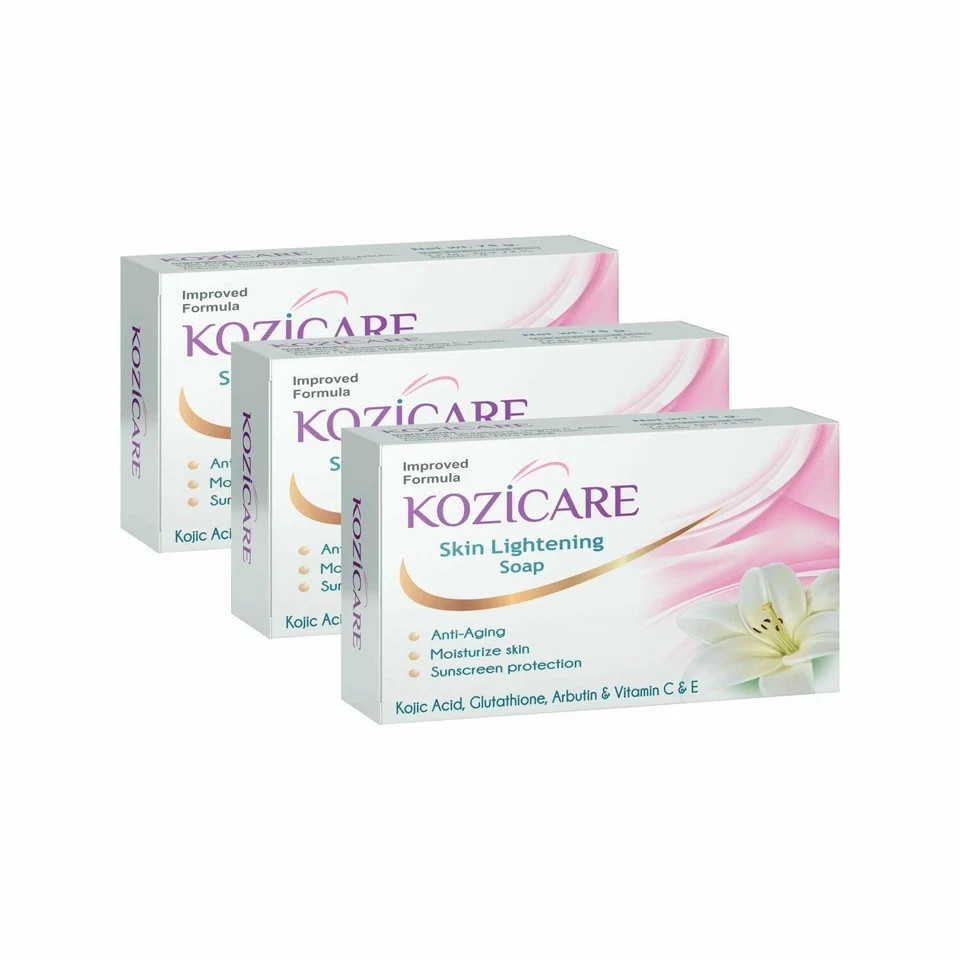 Kozicare Skin Lightening Soap with Kojic Glutathione 75gm (Pack of 3)-
