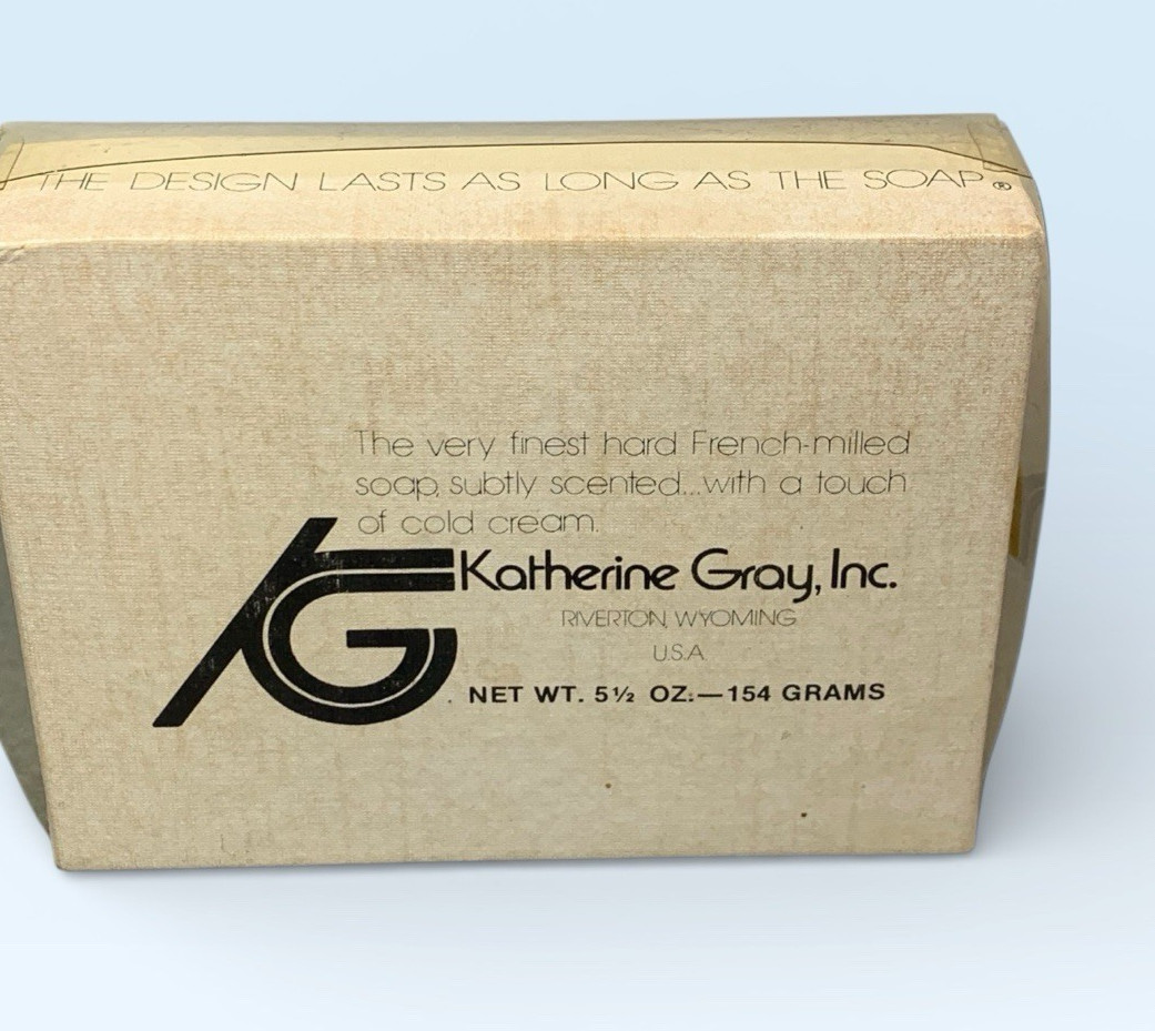 Katherine Gray Holiday Soap with Holly Design 2 bars 5.5 oz Vintage