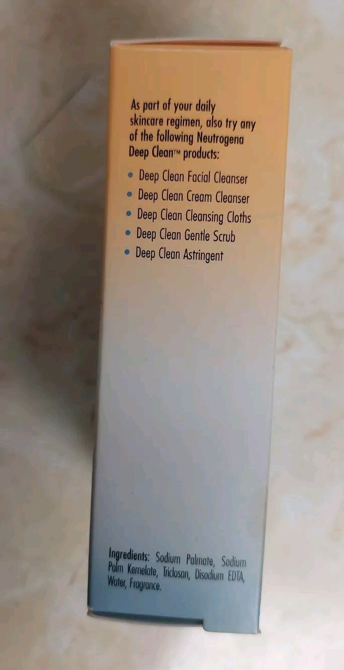 Rare Neutrogena Deep Clean Body Scrub Bar Soap Sealed Textured Cloth 3.3 oz
