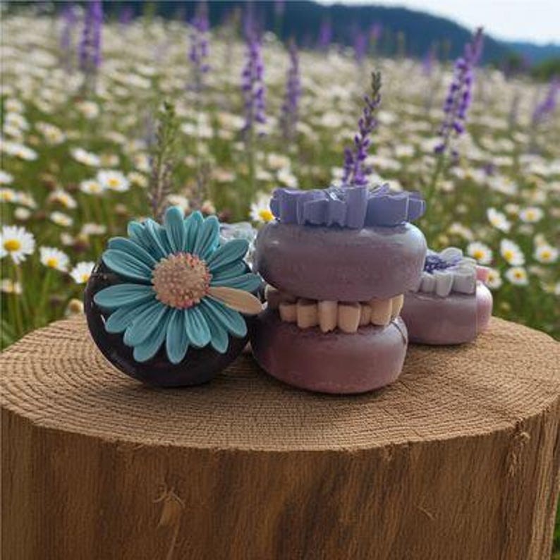 Sandalwood Rose Goat Milk Soap Bar | Decorative Daisy Facial Bar | Gift for Mom