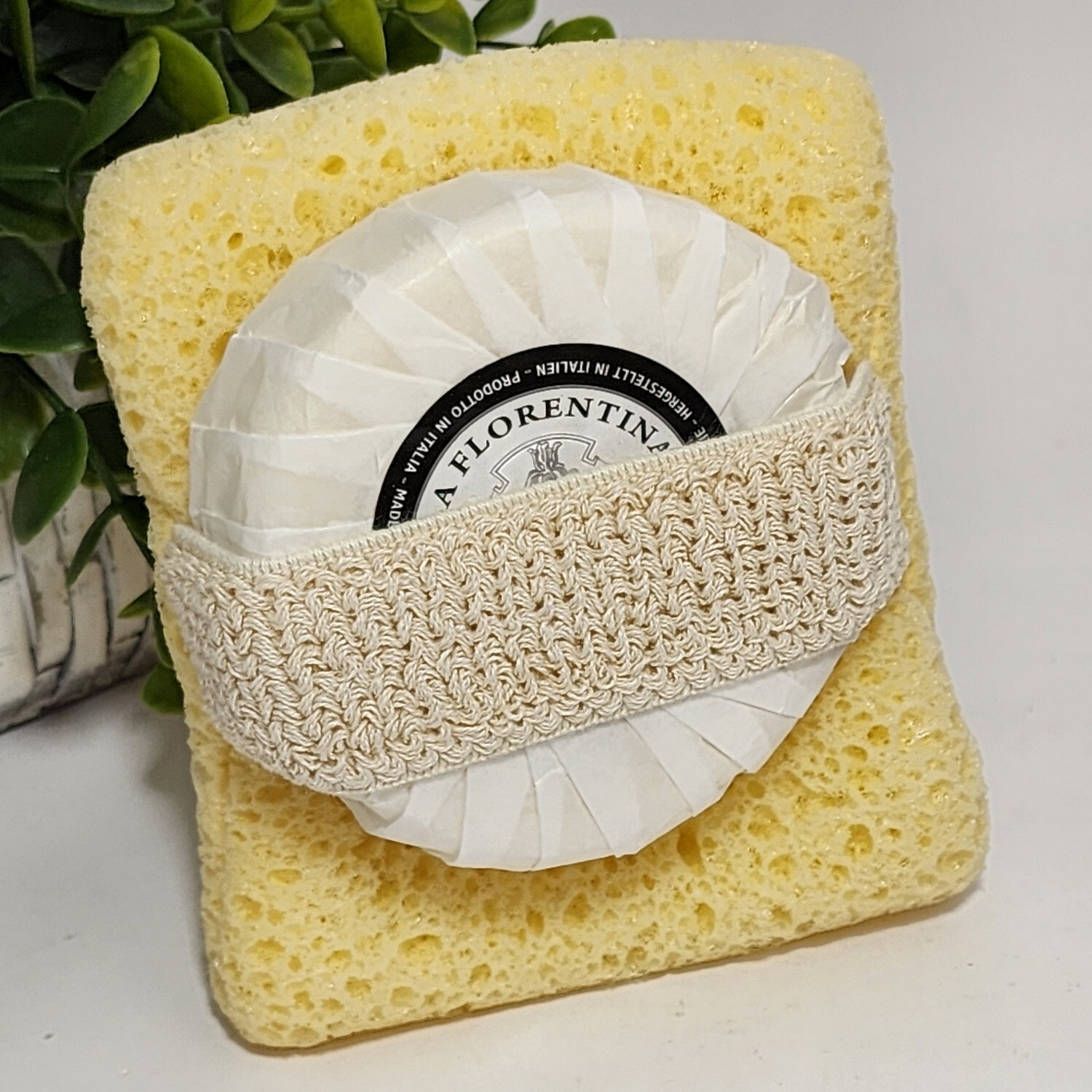 La Florentina Citron Acacia Soap & Sponge SET by Saponerie Mario Fissi