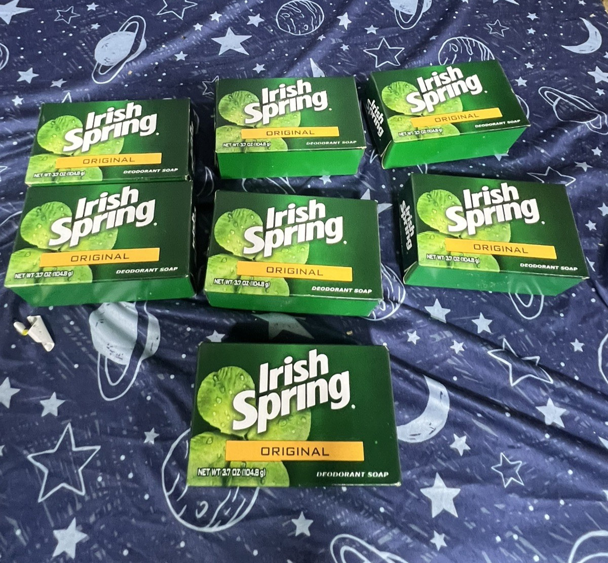Irish Spring ORIGINAL Deodorant Soap 7 Bars 3.7 Oz New Sealed Boxes 9923867