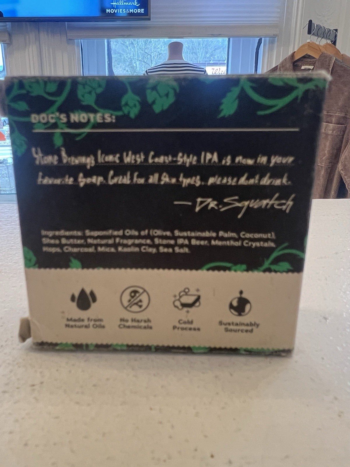 Dr. Squatch Limited Edition Stone IPA Menthol & Hops Zero Grit Mens Natural Soap