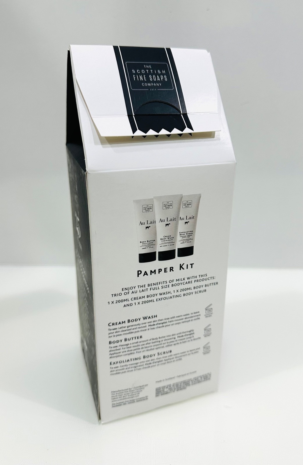 The Scottish Fine Soaps Company Au Lait Pamper Kit Gift Set 3 x 200ml Body Care