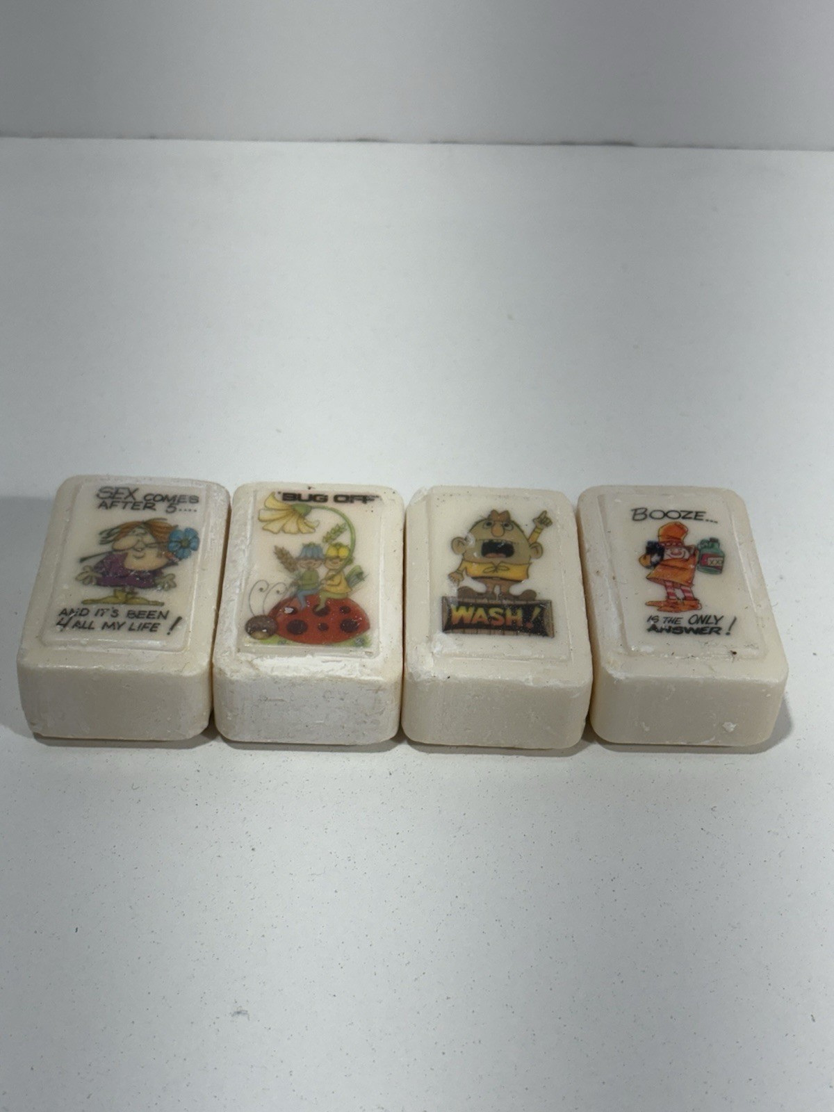 Vintage 4 Bars Katherine Gray Soap Funny Sex After , Bug Off, Wash, Booze Answer