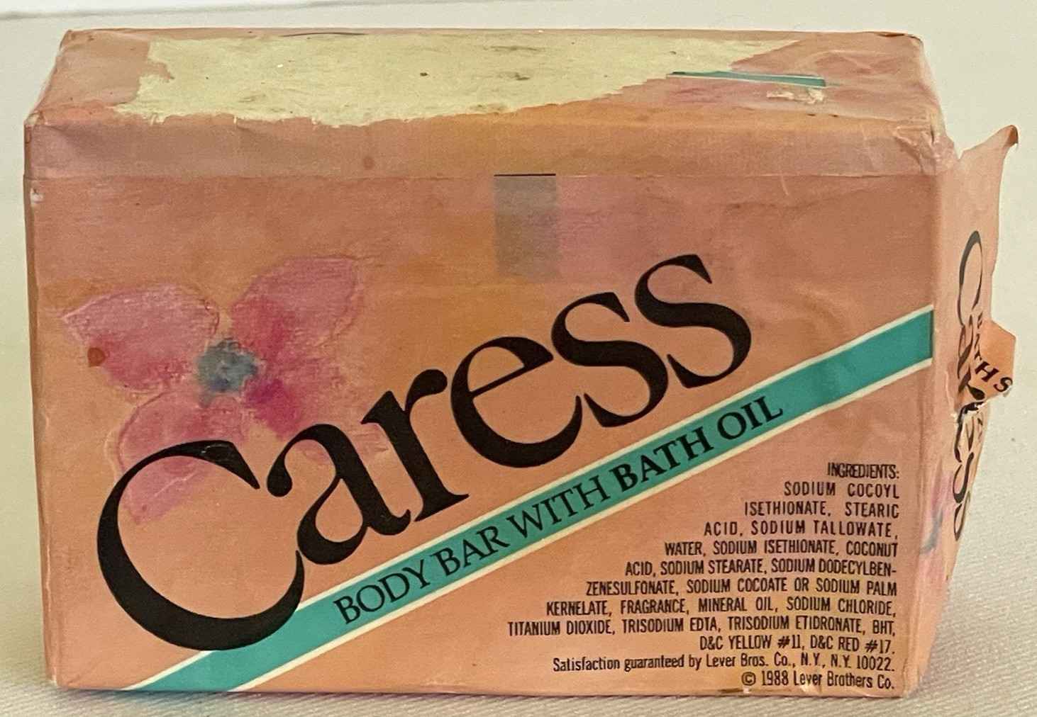 Vintage 1988 Caress Body Bar Soap with Bath Oil 4.75 oz One Bar