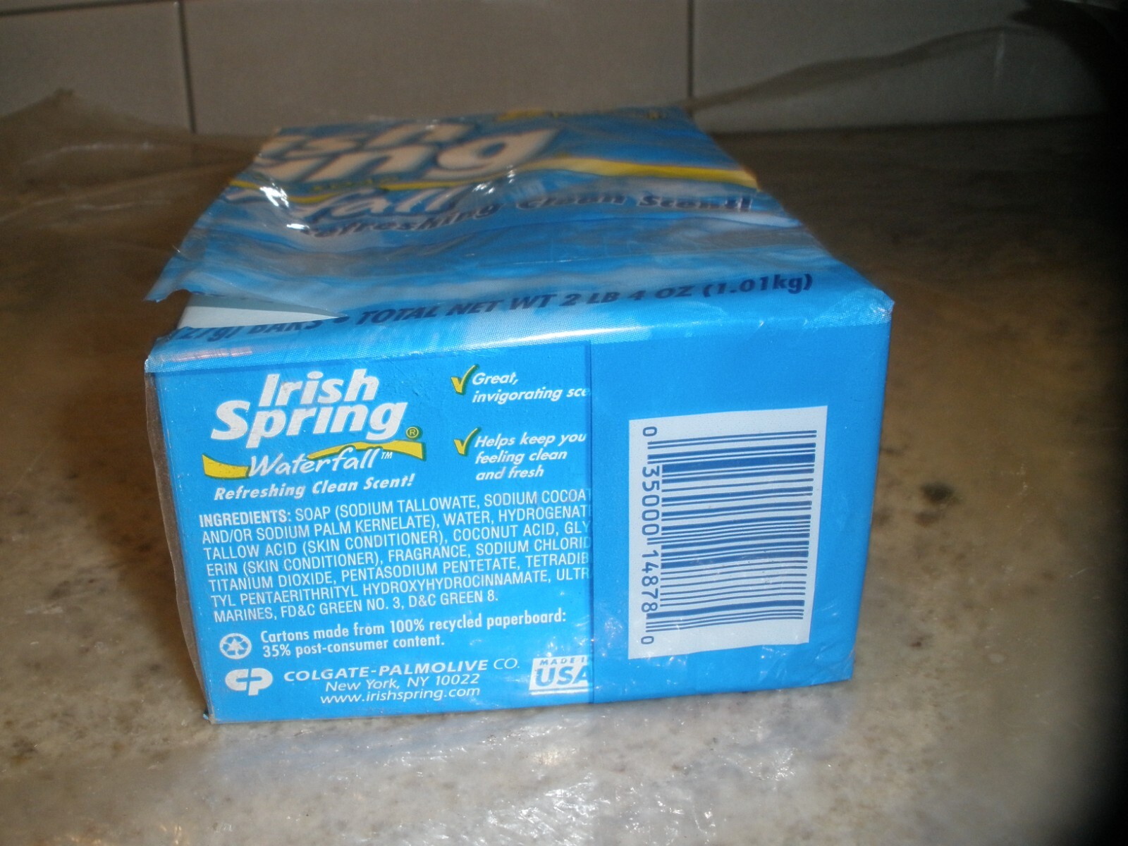 NEW PACK OF 4 IRISH SPRING WATERFALL BATH BAR 4.5OZ EACH