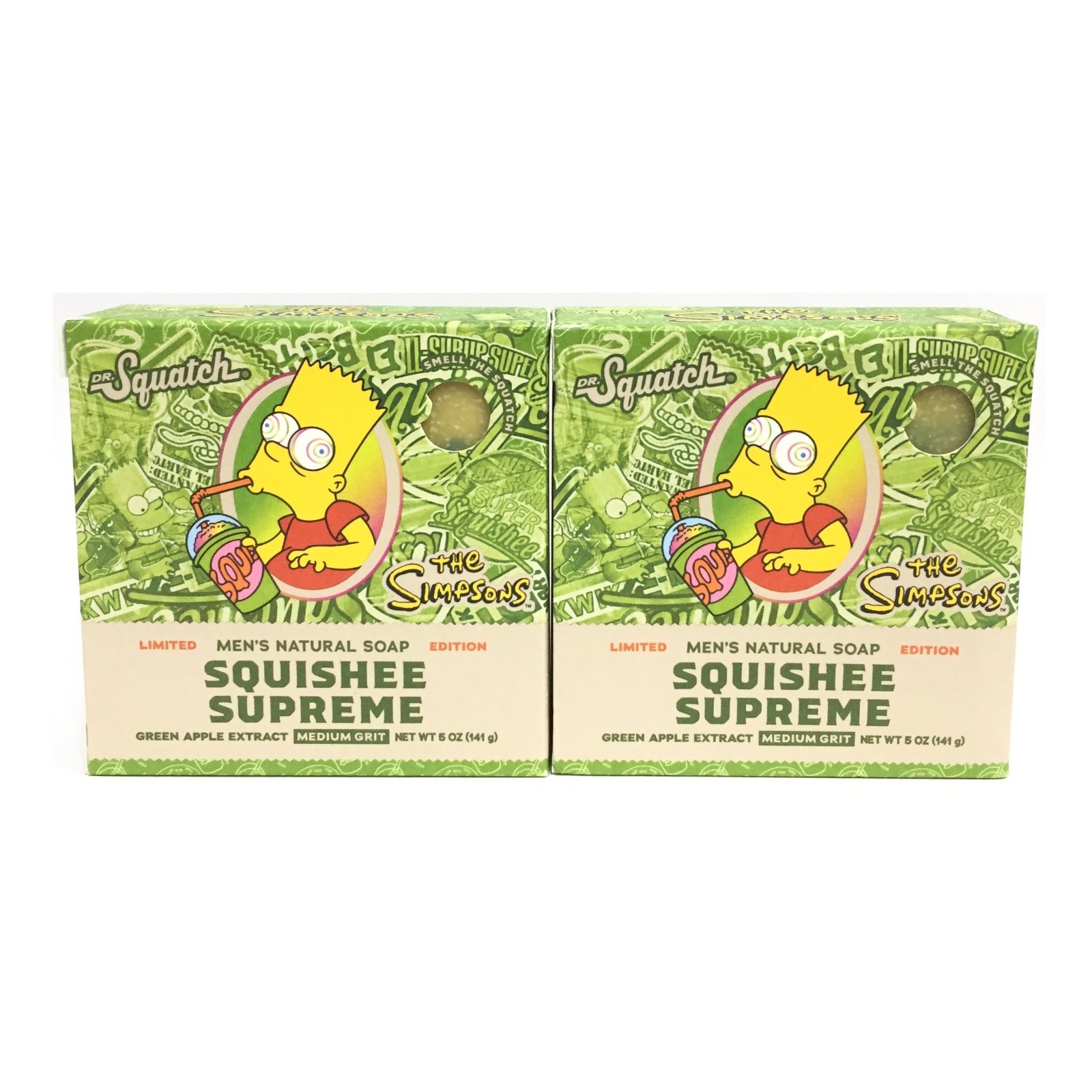 (2 PACK) Dr. Squatch Men’s Natural Soap – Squishee Supreme/The Simpsons, 5 oz