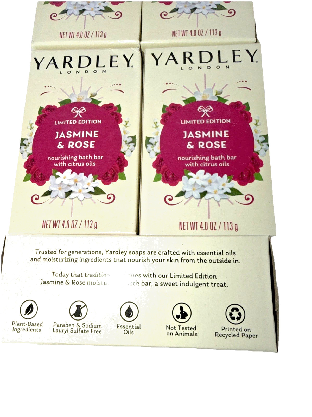 (10}Yardley London Limited Edition Jasmine & Rose Bath Bar Soap 4.0 oz