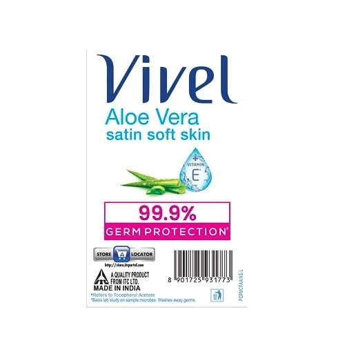 Vivel Aloe Vera Soap 150g Pack of 8 Vitamin E 1200g Soft Glowing Skin FS