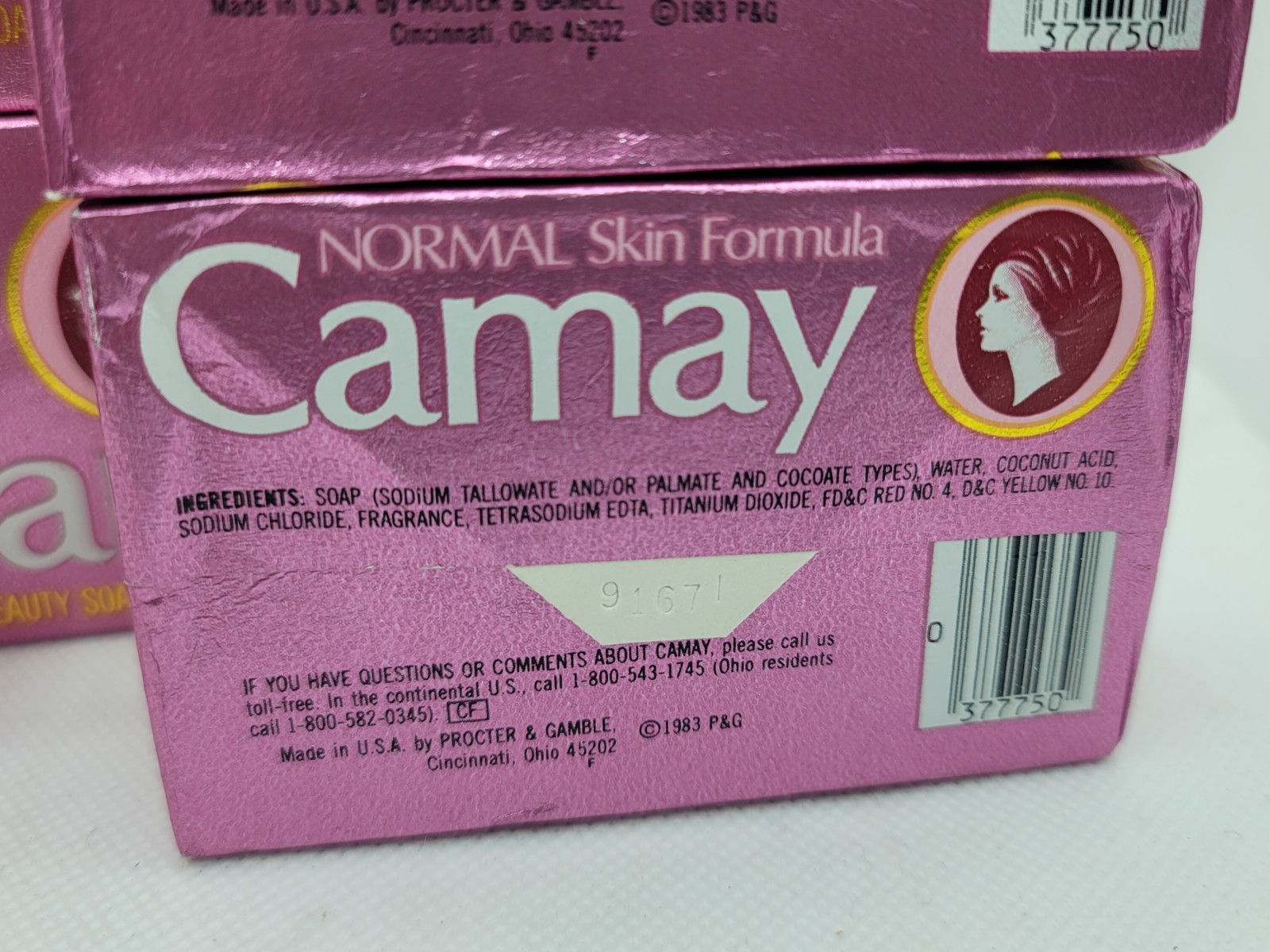 4 Vintage Pink CAMAY Beauty Soap Bars Normal Skin 4.75 oz 1983 P&G New Old Stock