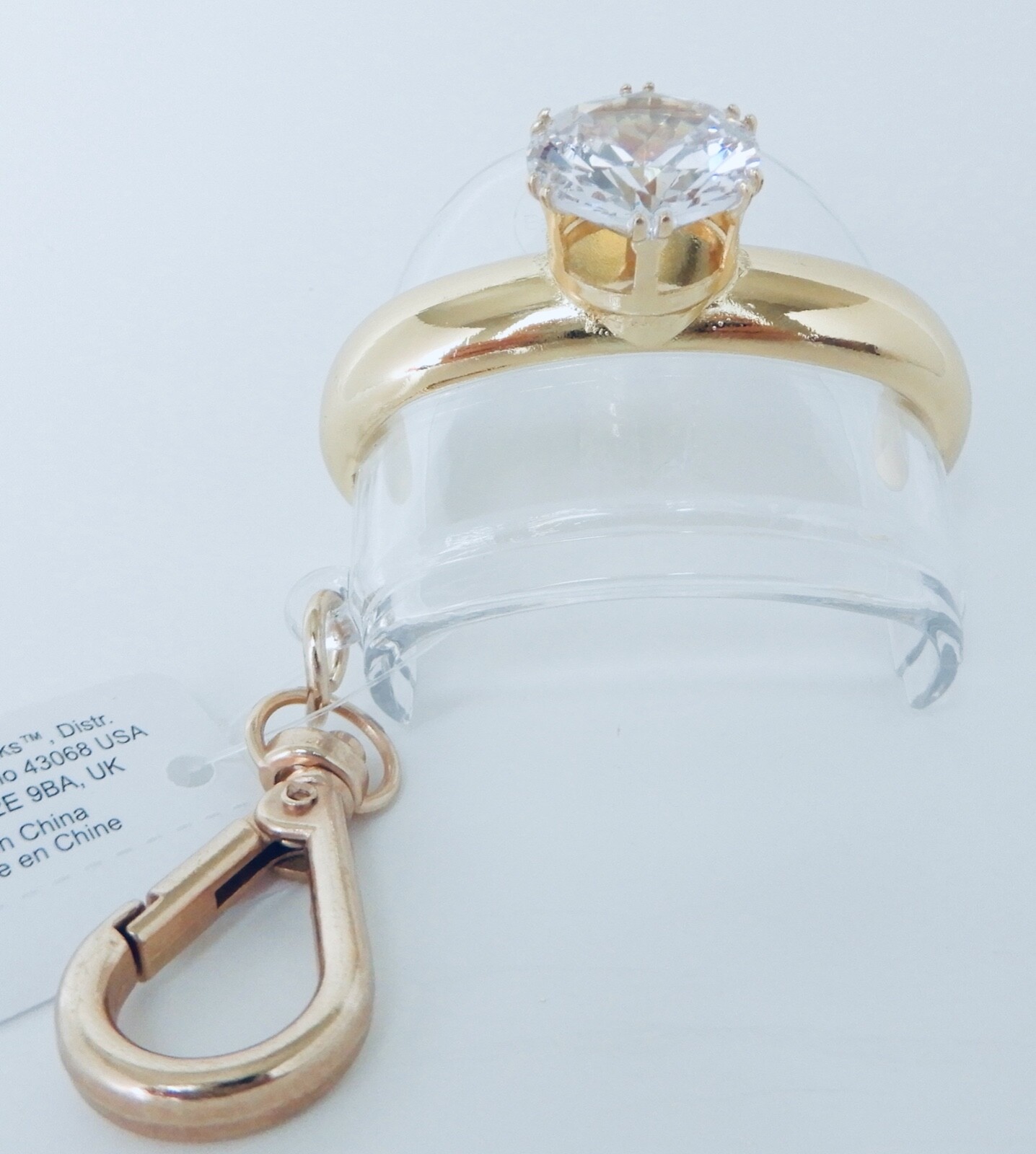 BATH & BODY WORKS CLEAR GOLD DIAMOND ENGAGEMENT RING POCKET |BAC GEL HOLDER NEW!
