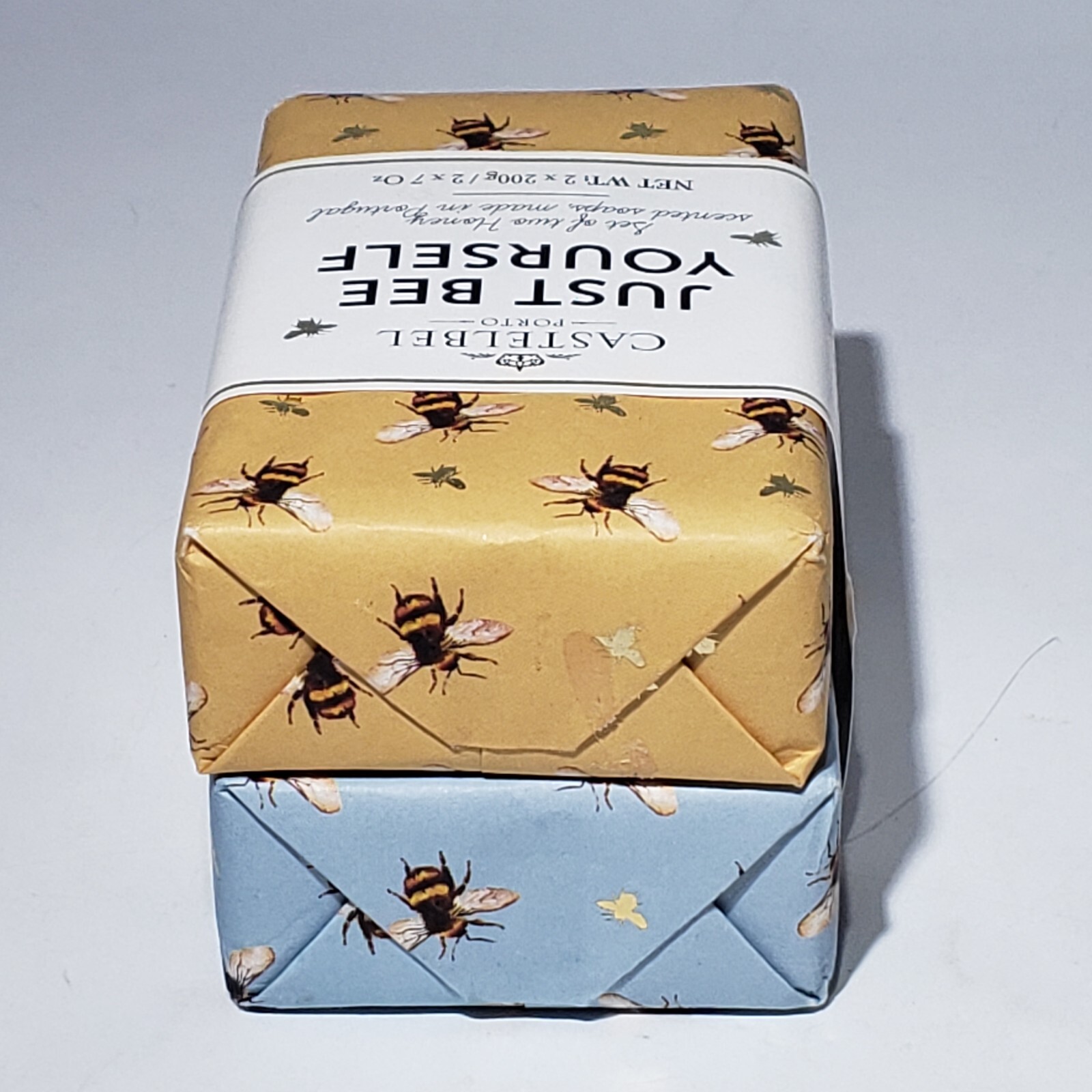 Set of 2 Castelbel Just Bee Yourself Honey Scented Soap 2 x 7oz Bars Portugal