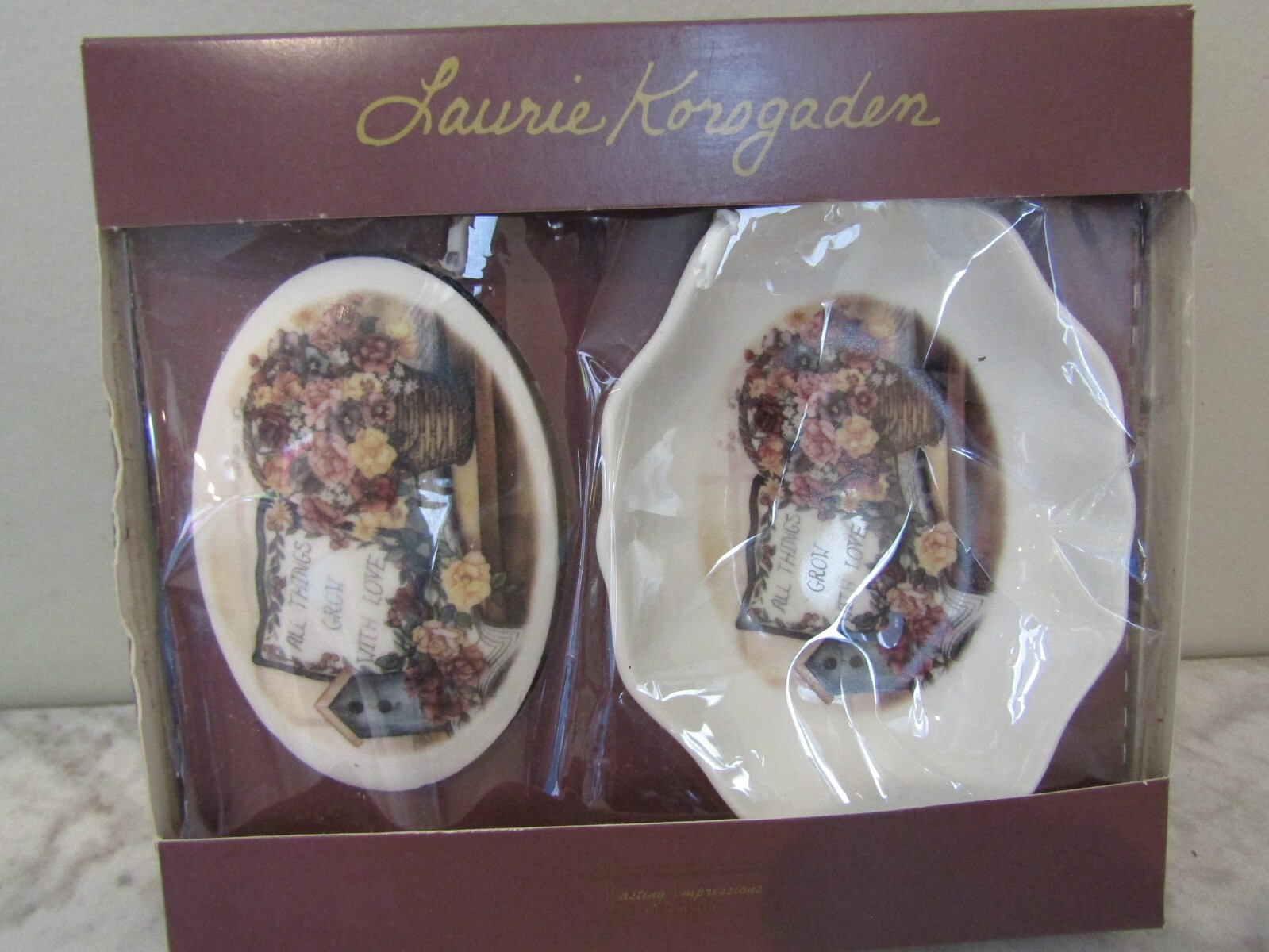 NEW Lasting Impressions Soap Art Picture Soap & Dish by Laurie Korsgaden